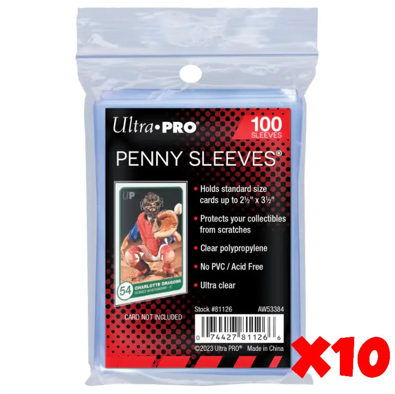 10x Ultra Pro Sleeve Protection Souple 6.5x9cm - Pack de 100 Sleeves