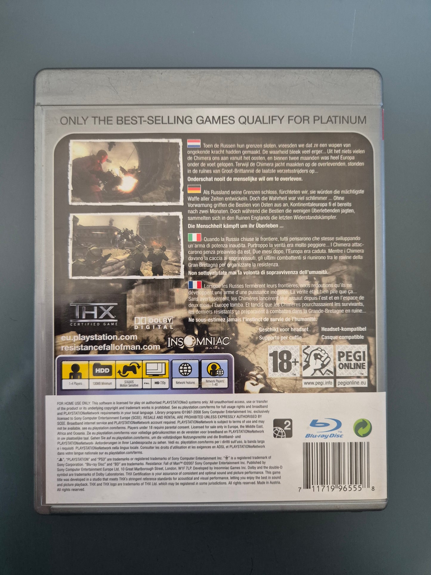 Resistance Fall of Man Platinum Playstation 3 (PS3) - Occasion