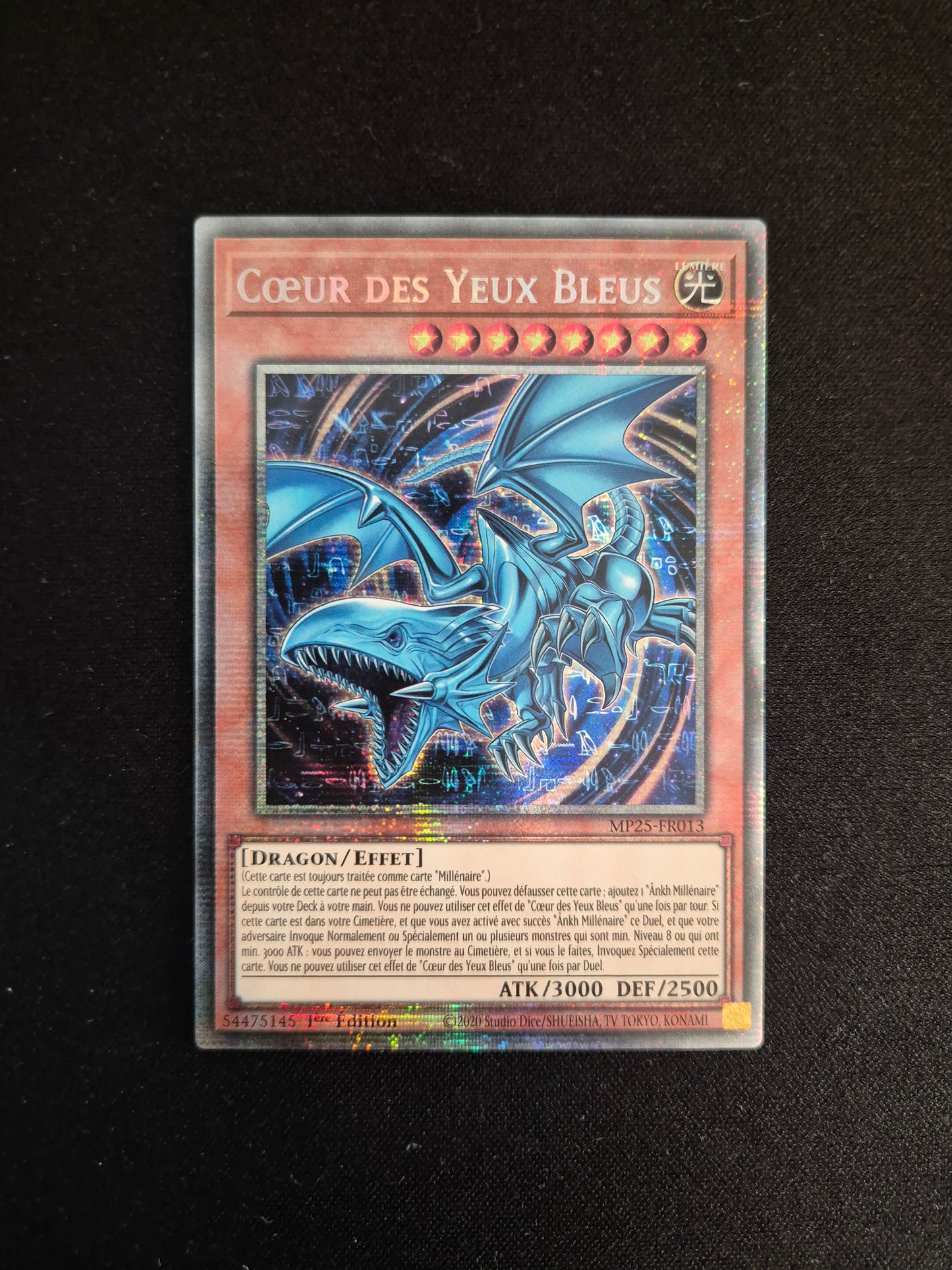 Carte Yu-Gi-Oh! Coeur des Yeux Bleus MP25-FR013 Starlight Rare
