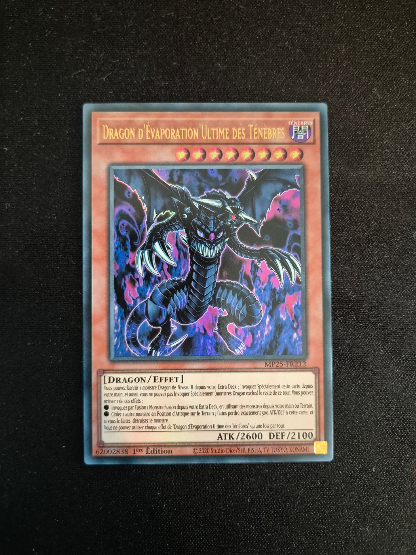 Carte Yu-Gi-Oh! Dragon d'Evaporation Ultime des Ténèbres MP25-FR212 Ultra Rare