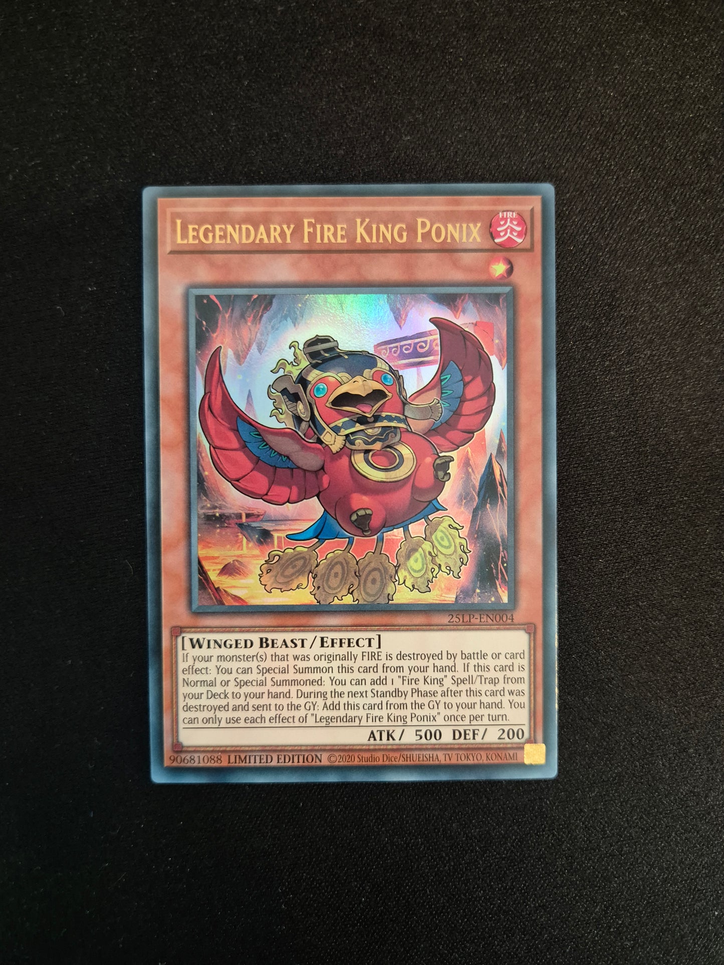 Carte Yu-Gi-Oh! Legendary Fire King Ponix 25LP-EN004 Ultra Rare