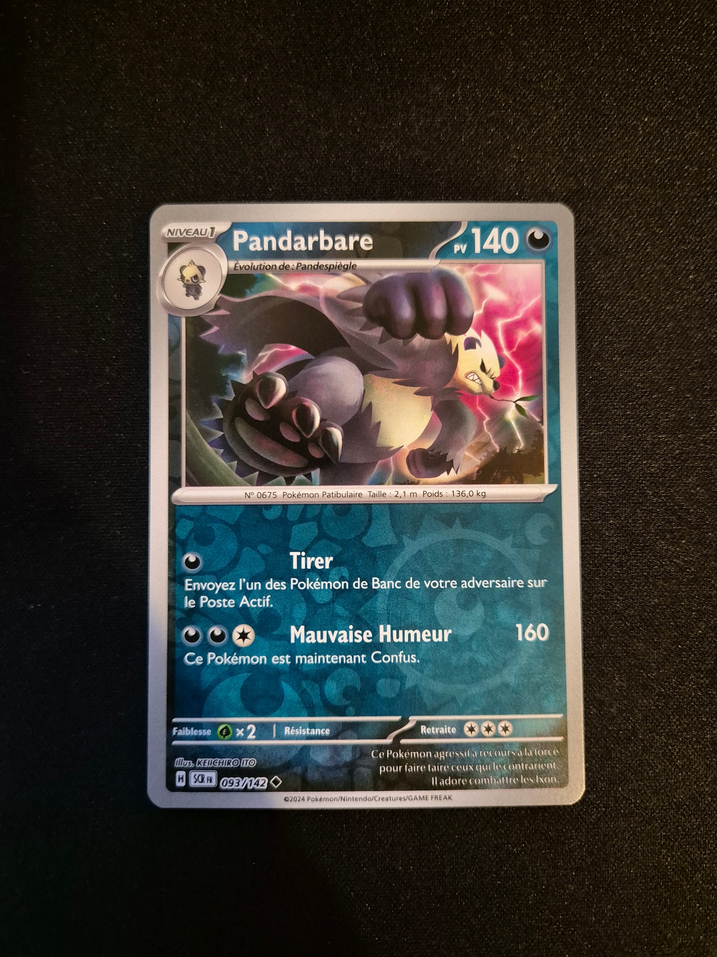 Carte Pokémon Pandarbare Reverse 093/142 SCR EV07 Courrone Stellaire