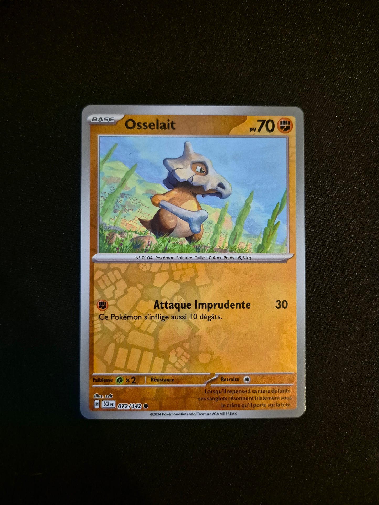 Carte Pokémon Osselait Reverse 072/142 SCR EV07 Courrone Stellaire