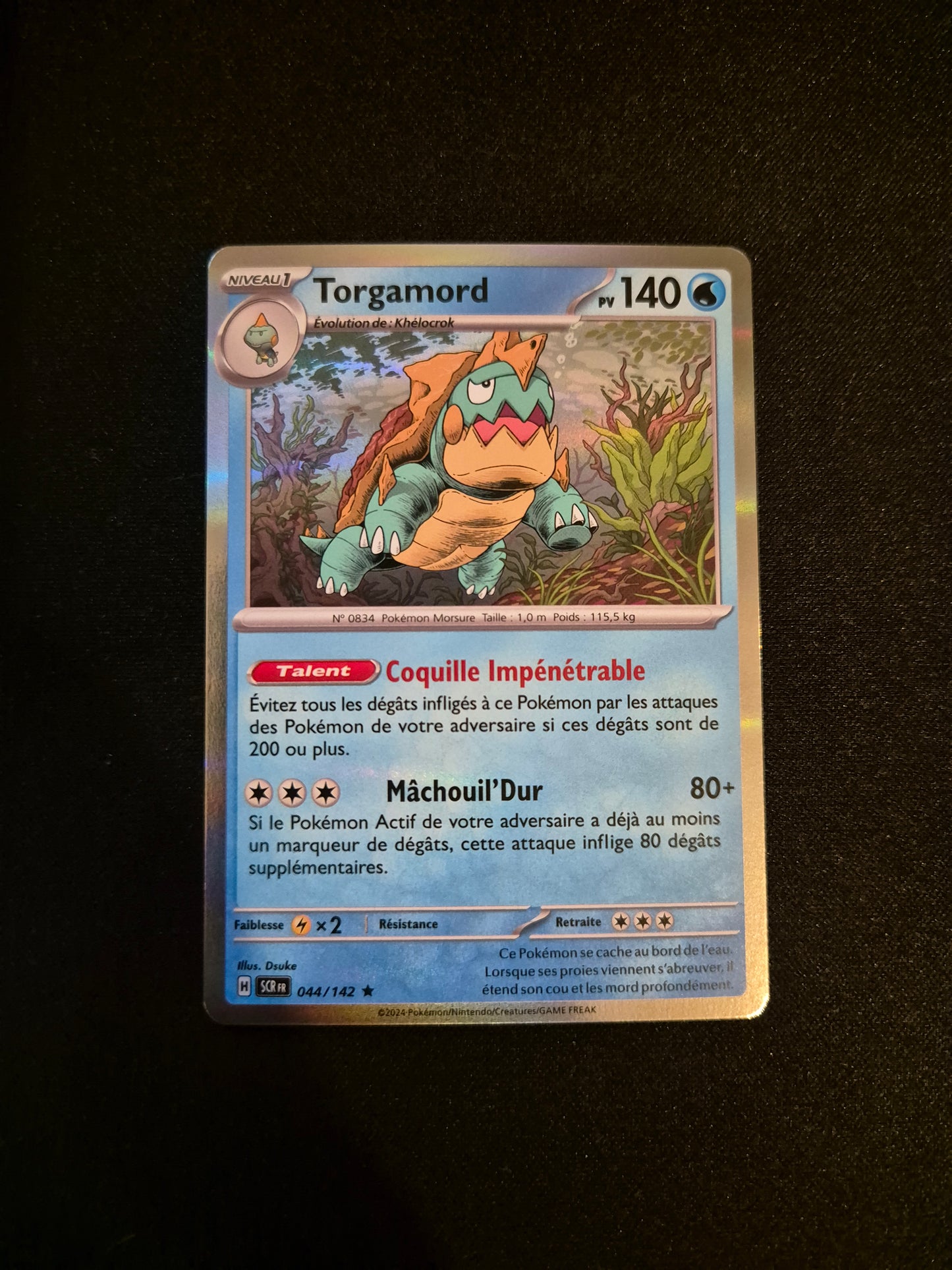 Carte Pokémon Torgamord Holo 044/142 SCR EV07 Courrone Stellaire