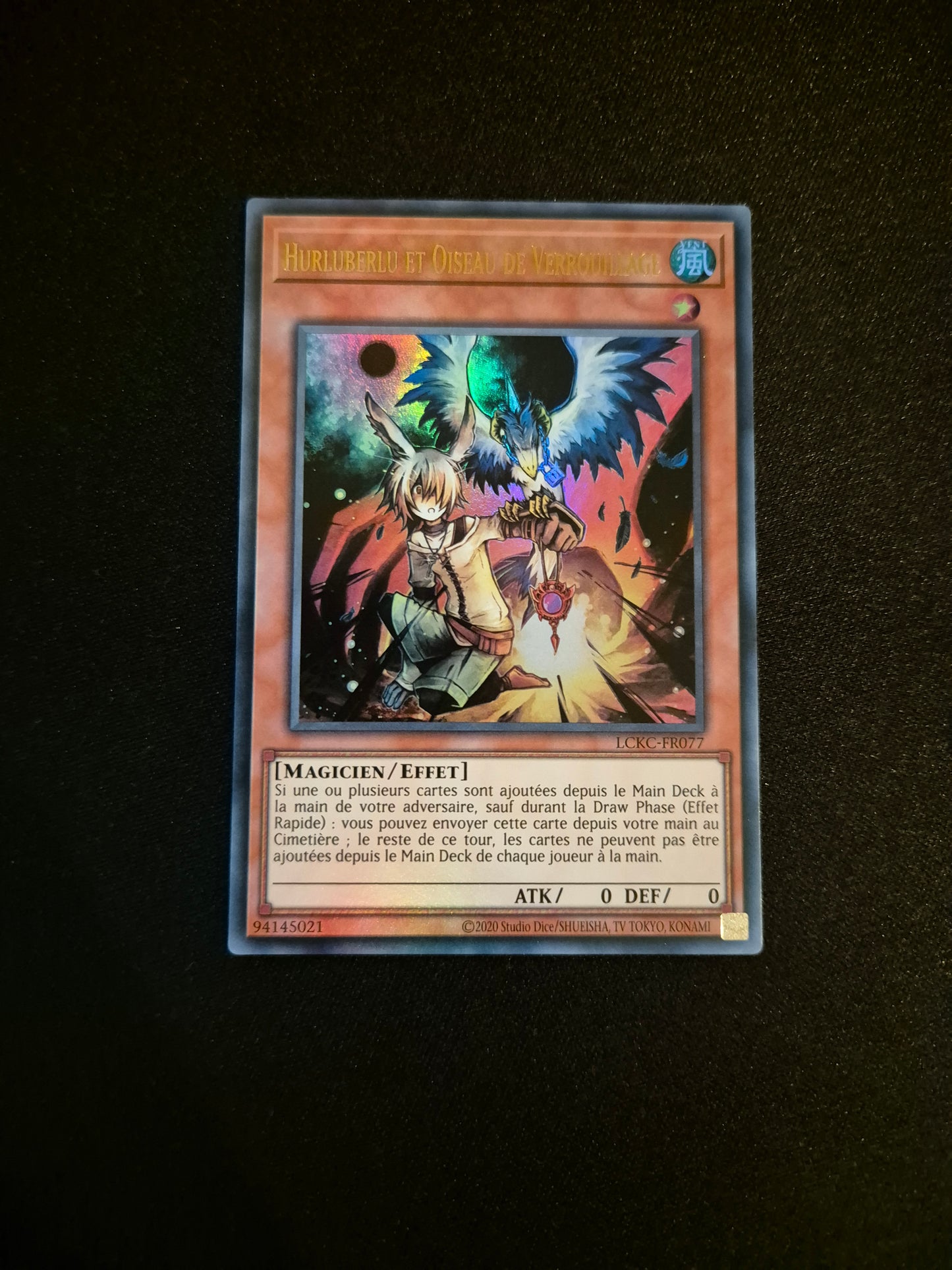 Carte Yu-Gi-Oh! Hurluberlu et Oiseau de Verrouillage Ultra Rare LCKC-FR077