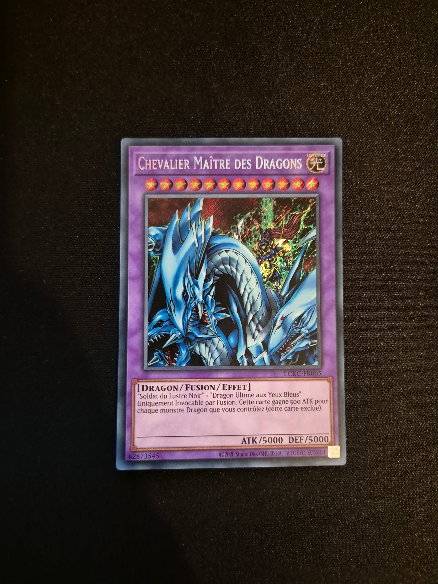 Carte Yu-Gi-Oh! Chevalier Maitre des Dragons Secret Rare LCKC-FR065