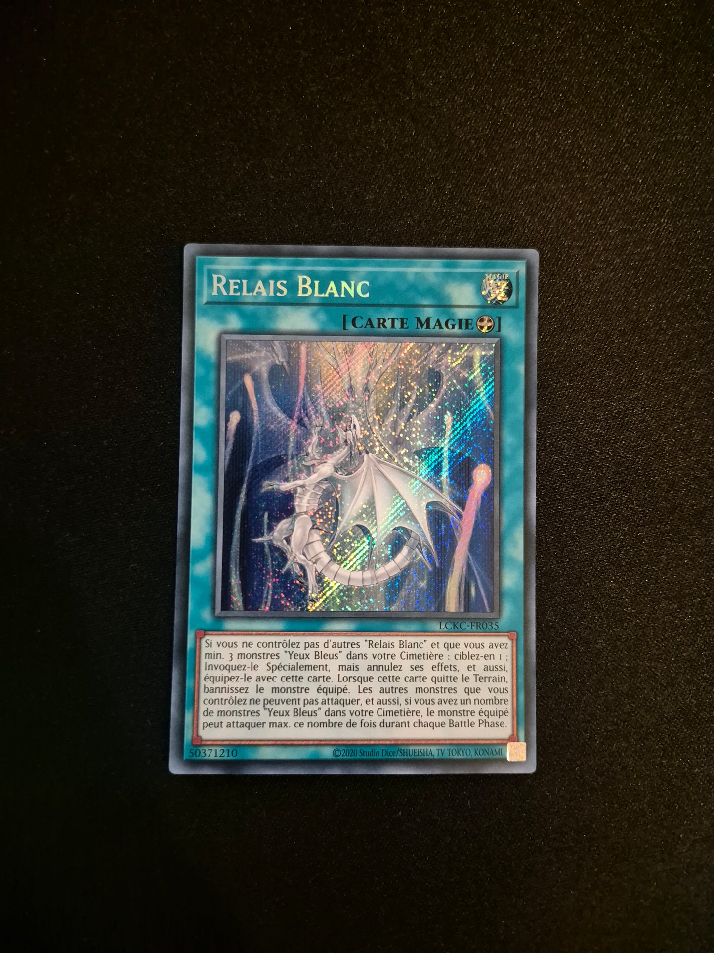 Carte Yu-Gi-Oh! Relais Blanc Secret Rare LCKC-FR035