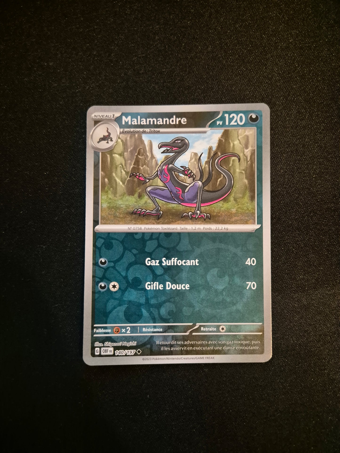 Carte Pokémon Malamandre Reverse 140/197 EV03 Flammes Obsidiennes