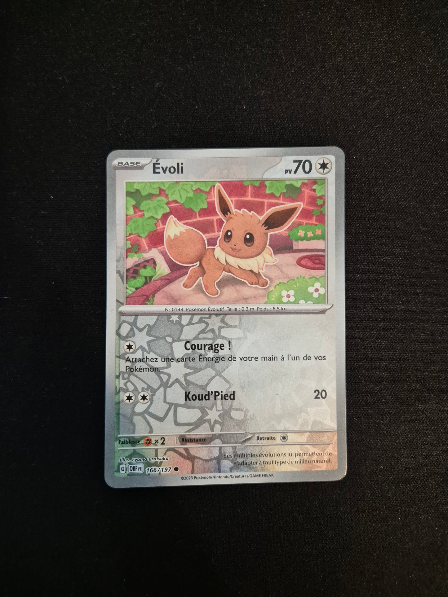 Carte Pokémon Evoli Reverse 166/197 EV03 Flammes Obsidiennes