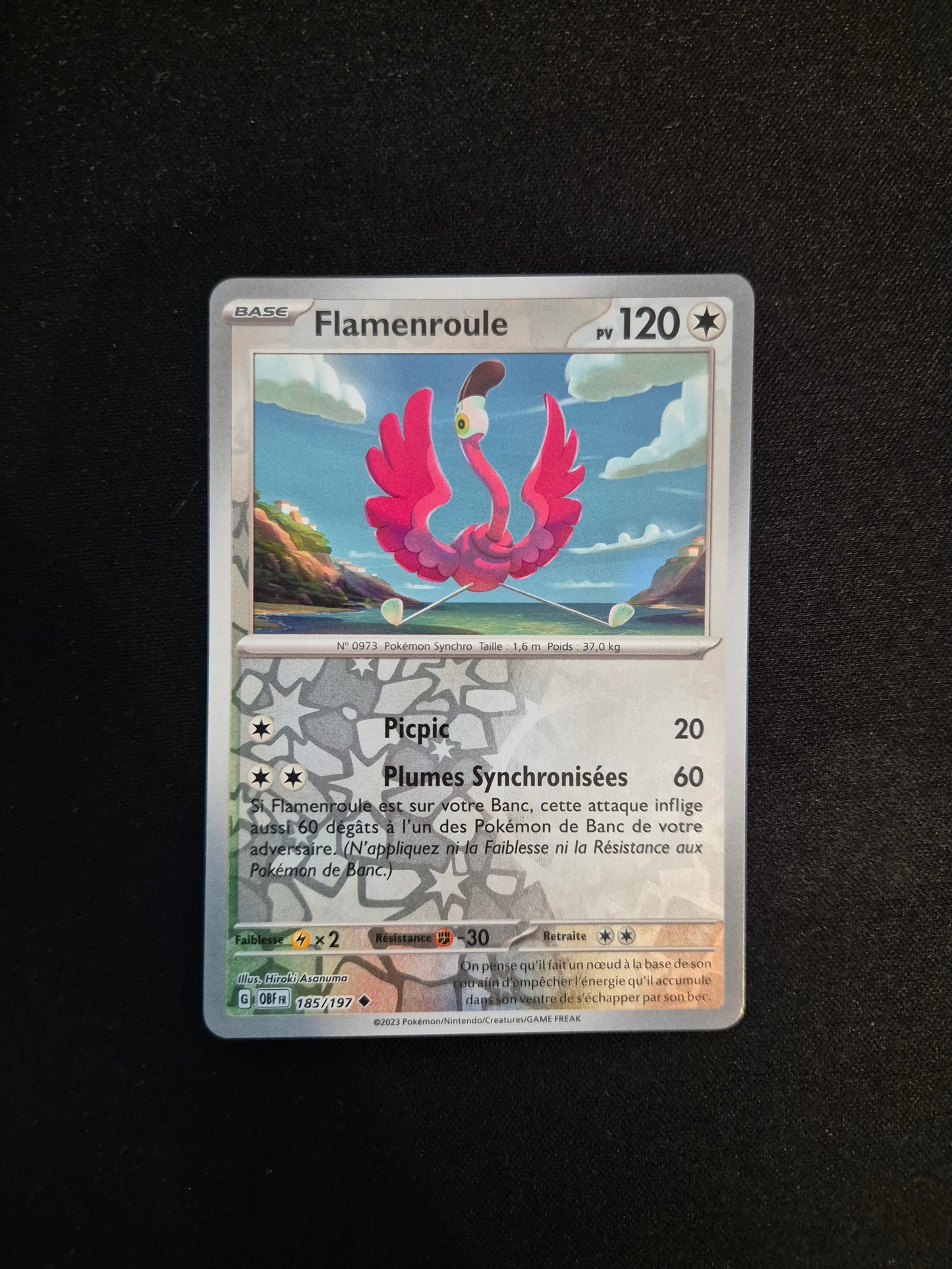 Carte Pokémon Flamenroule Reverse 185/197 EV03 Flammes Obsidiennes