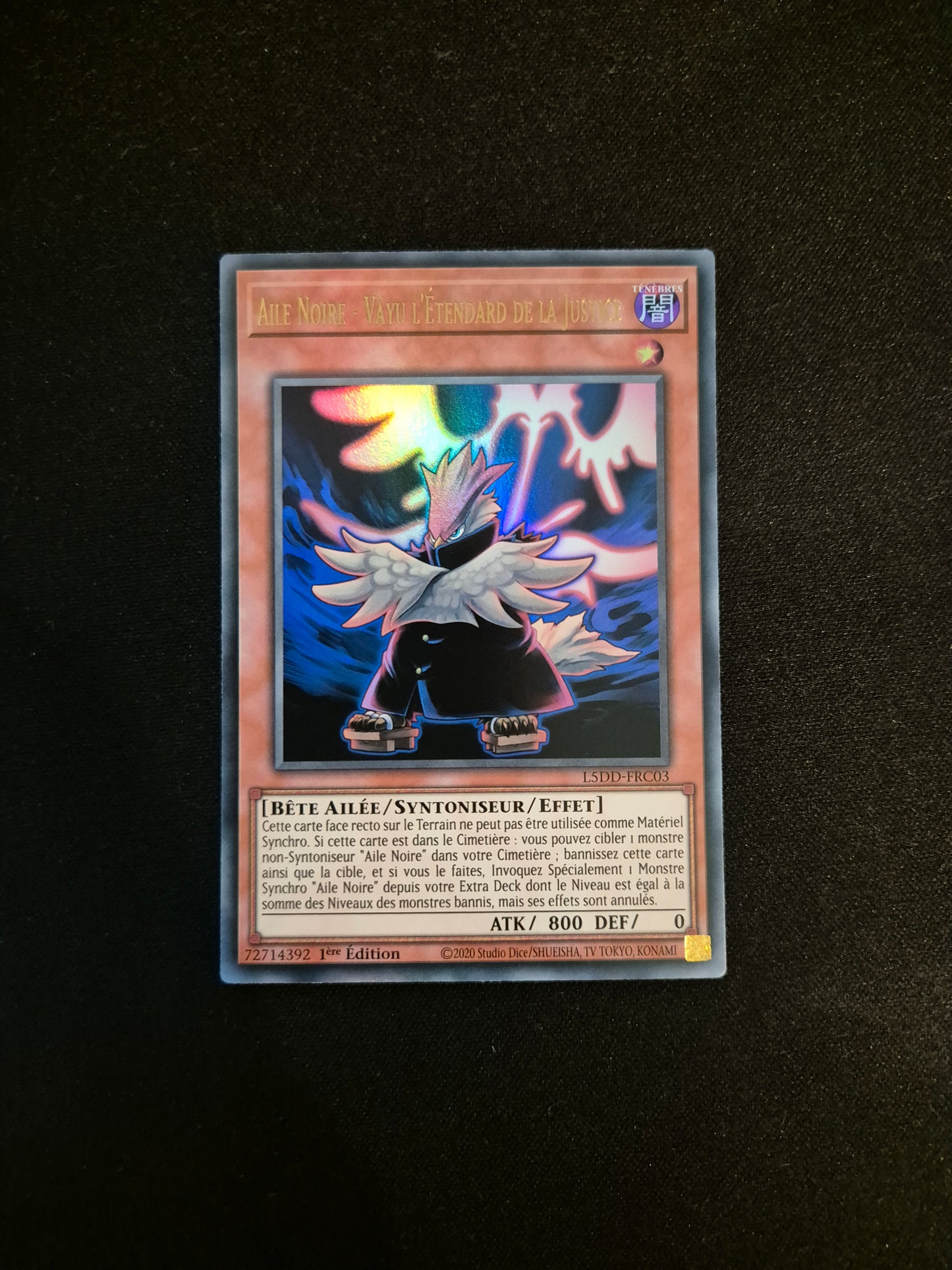 Carte Yu-Gi-Oh! Aile Noire Vayu l'Etendard De La Justice Ultra Rare L5DD-FRC03