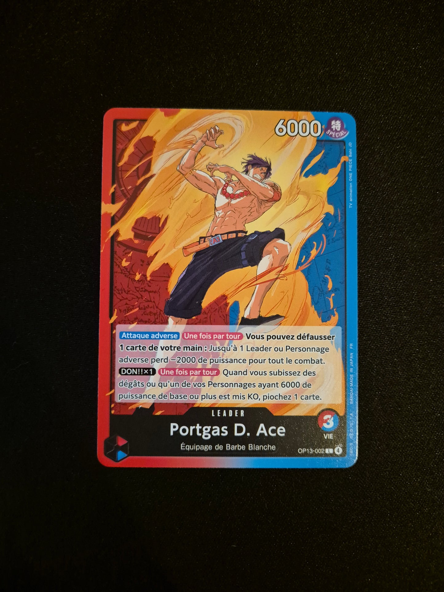 Carte One Piece OP13-002 L Portgas D.Ace