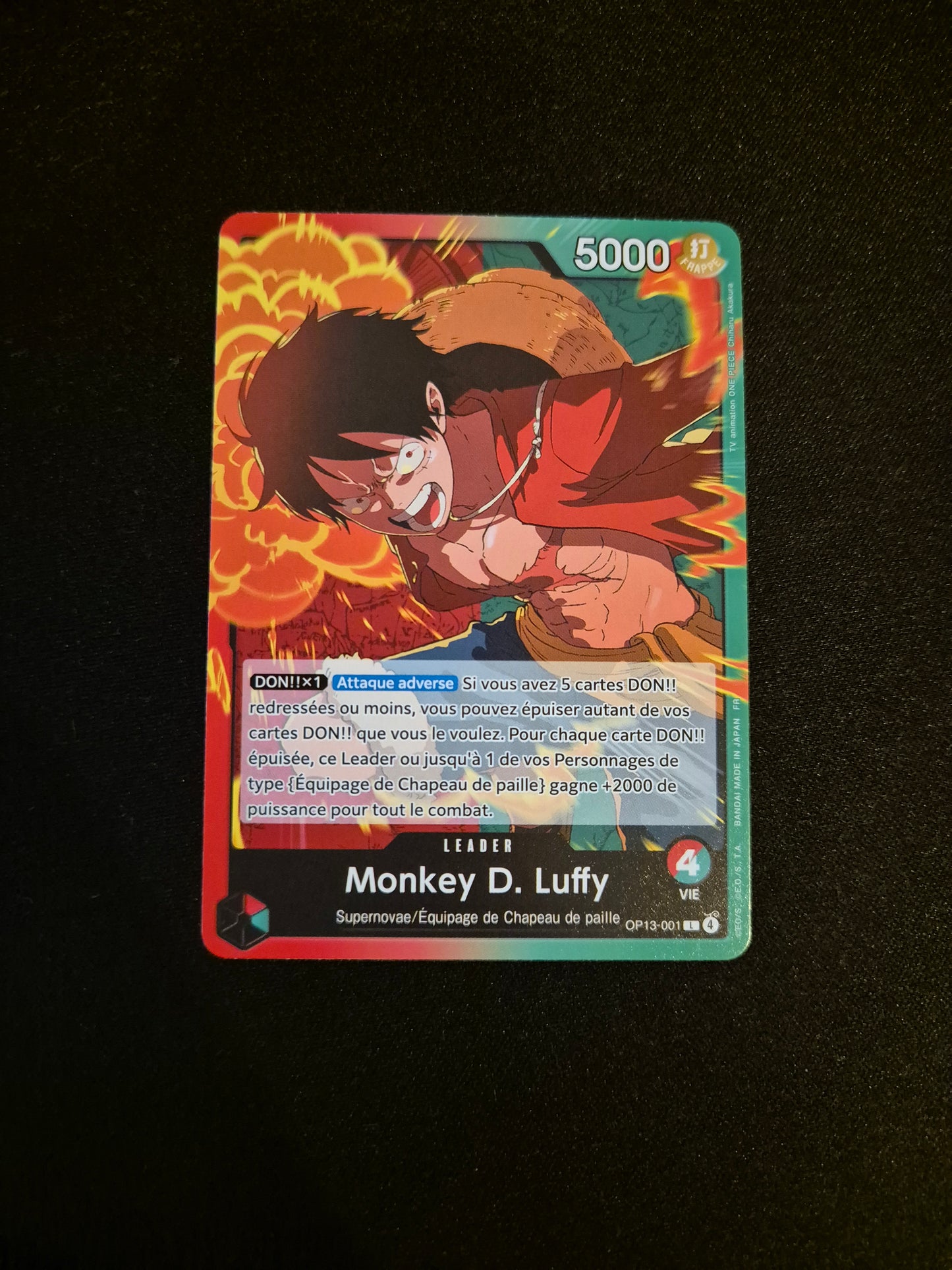 Carte One Piece OP13-001 L Monkey D. Luffy