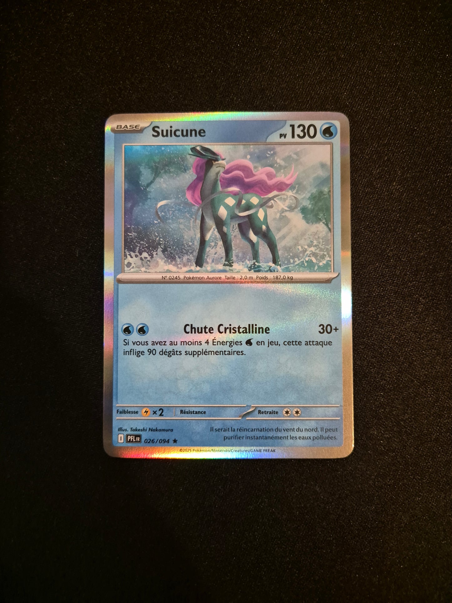 Carte Pokémon Suicune Holo 026/094 ME02 Flammes Fantasmagoriques