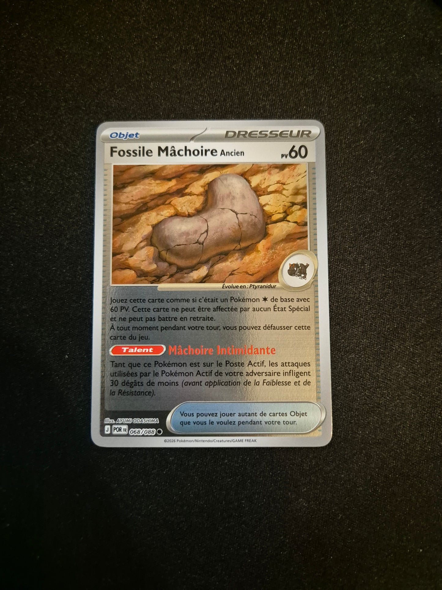 Carte Pokémon Fossile Machoire Reverse 068/088 ME03 Equilibre Parfait