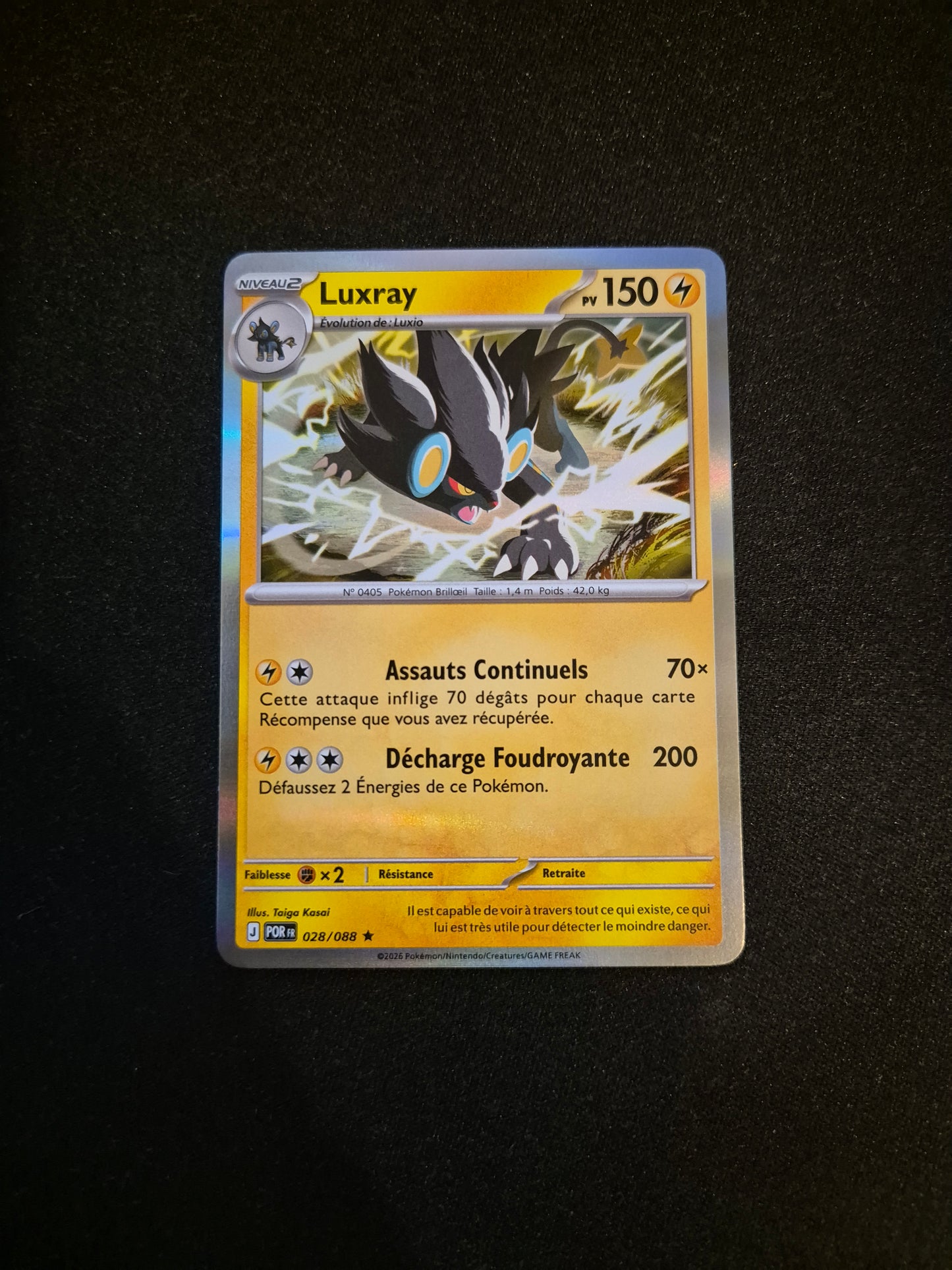 Carte Pokémon Luxray Holo 028/088 ME03 Equilibre Parfait