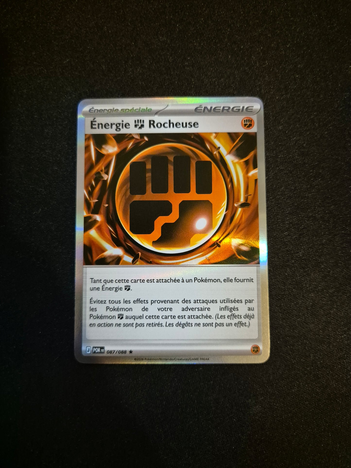 Carte Pokémon Energie Rocheuse Holo 087/088 ME03 Equilibre Parfait