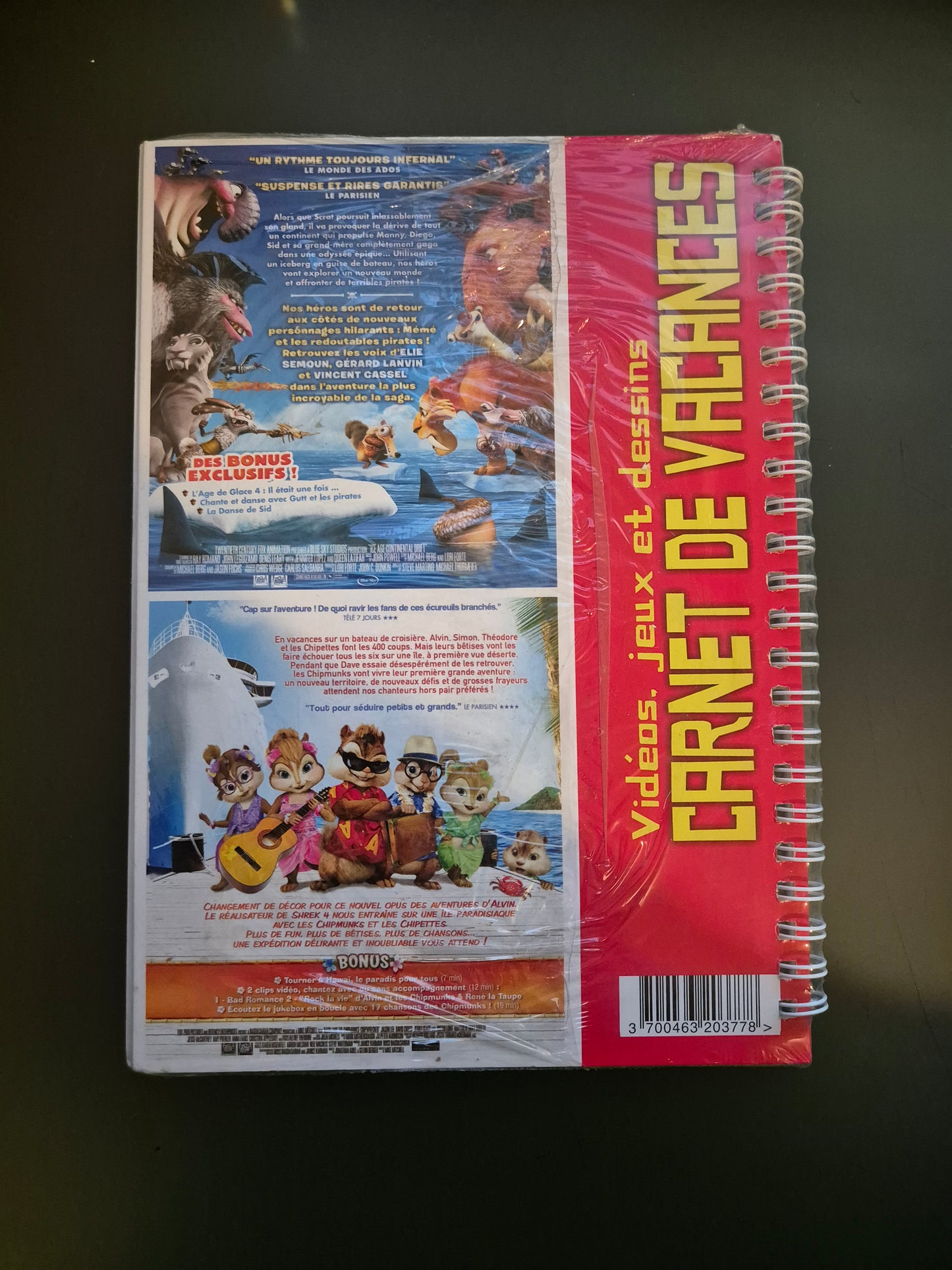 DVD - L'Age de glace 4 + Alvin et les Chipmunks 3 + Carnet de jeux & Coloriages
