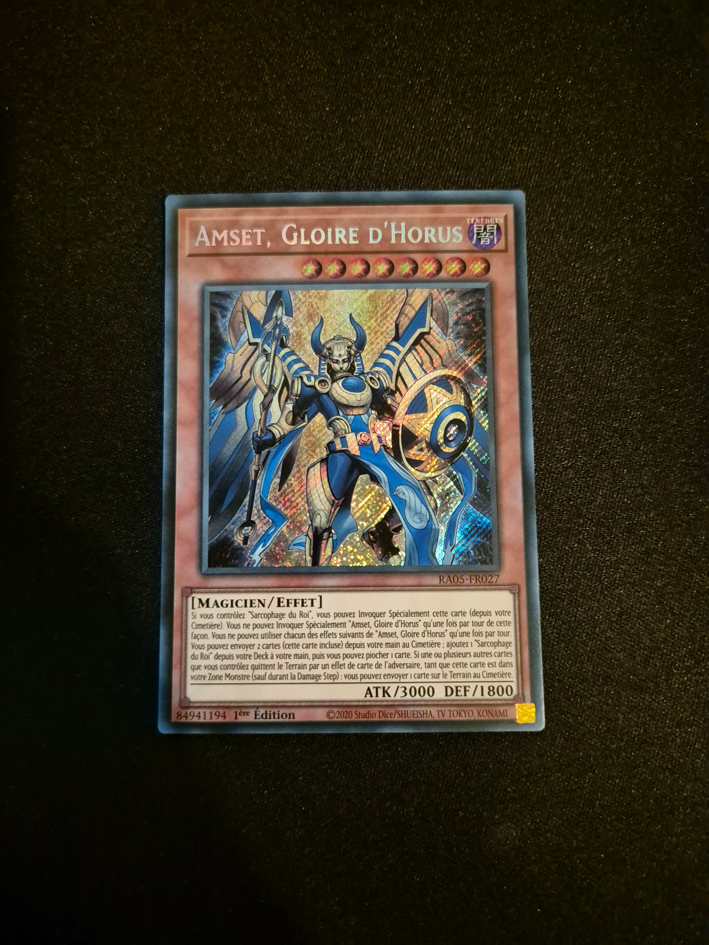Carte Yu-Gi-Oh! Amset Gloire d'Horus Secret Rare RA05-FR027