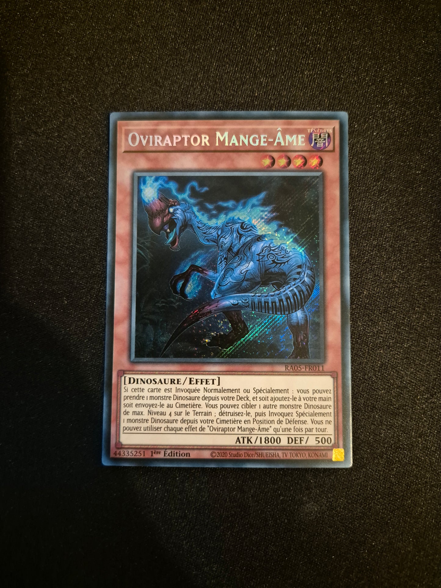 Carte Yu-Gi-Oh! Oviraptor Mange-Ame Secret Rare RA05-FR011