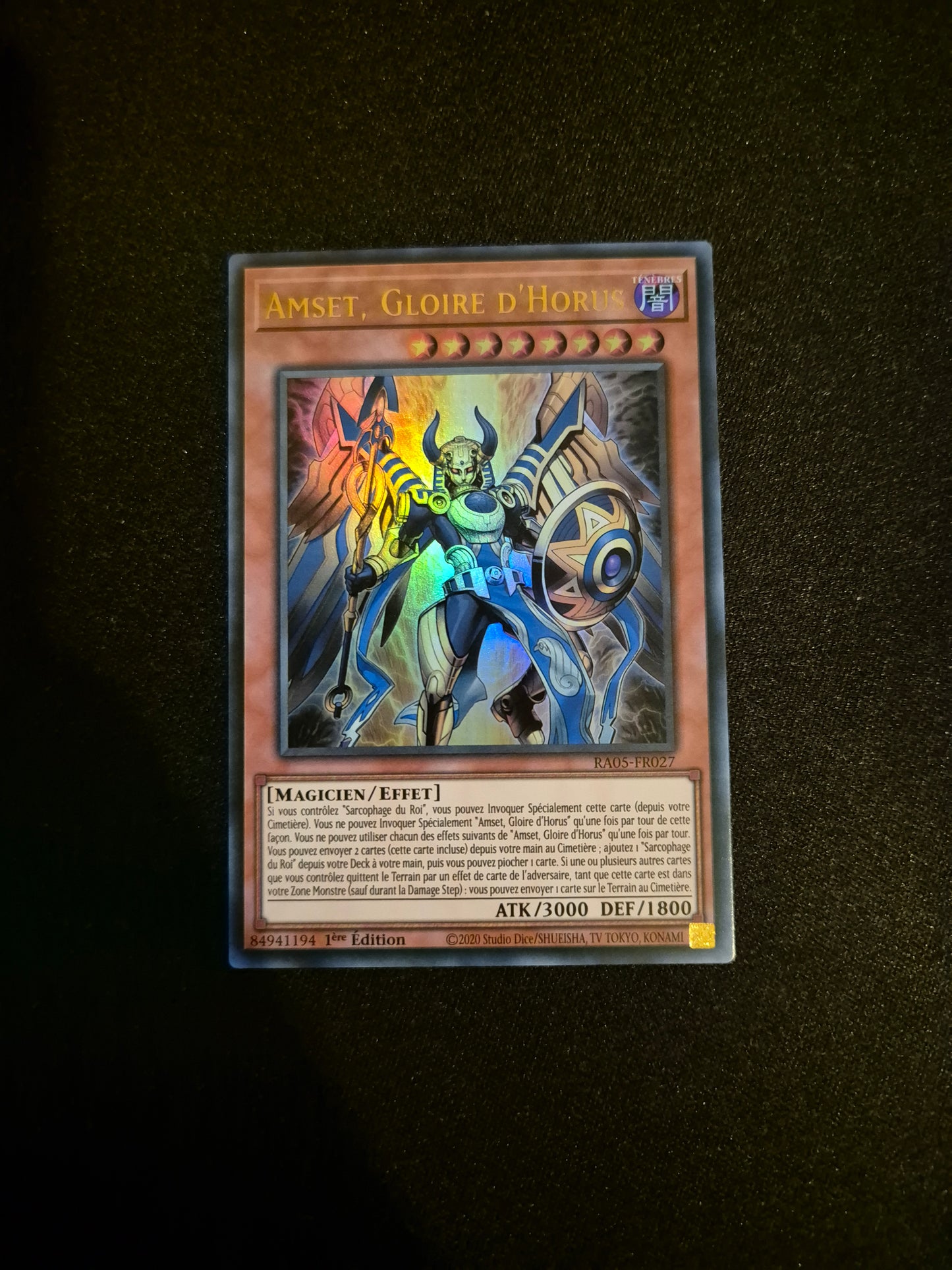 Carte Yu-Gi-Oh! Amset Gloire d'Horus Ultra Rare RA05-FR027