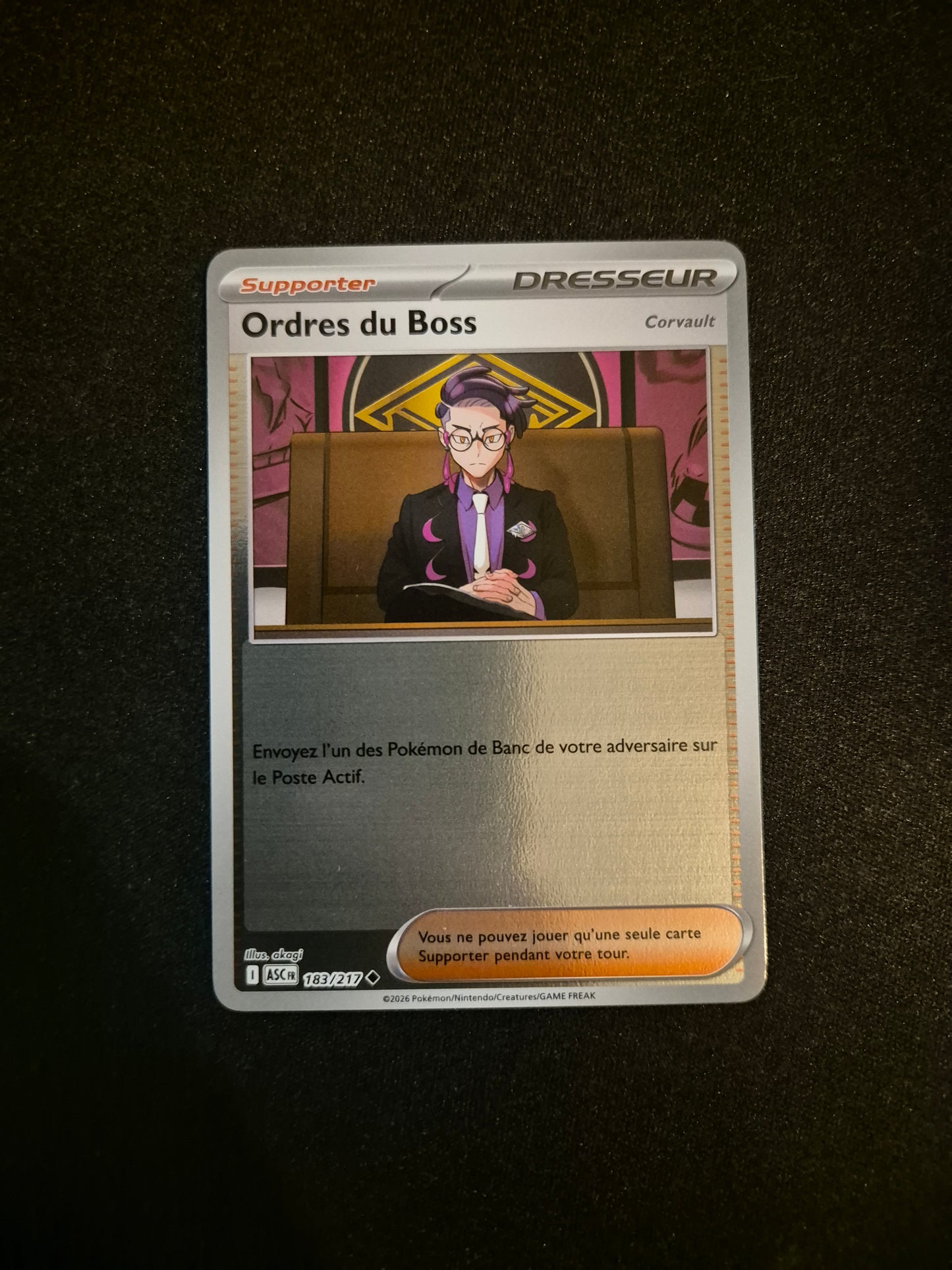 Carte Pokémon Ordre du Boss Reverse 183/217 ME2.5 Héros Transcendants