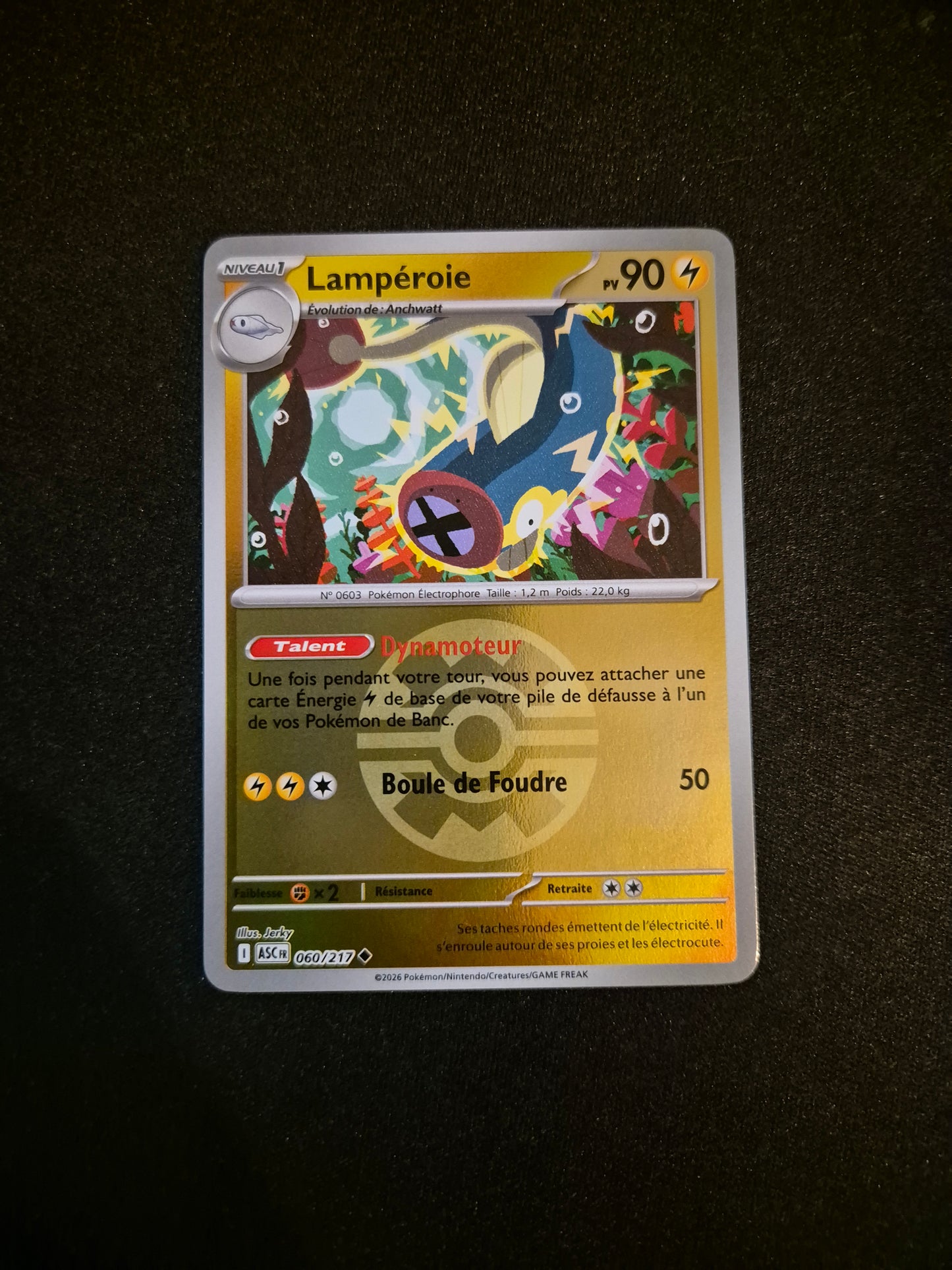 Carte Pokémon Lampéroie Reverse Pokéball 060/217 ME2.5 Héros Transcendants