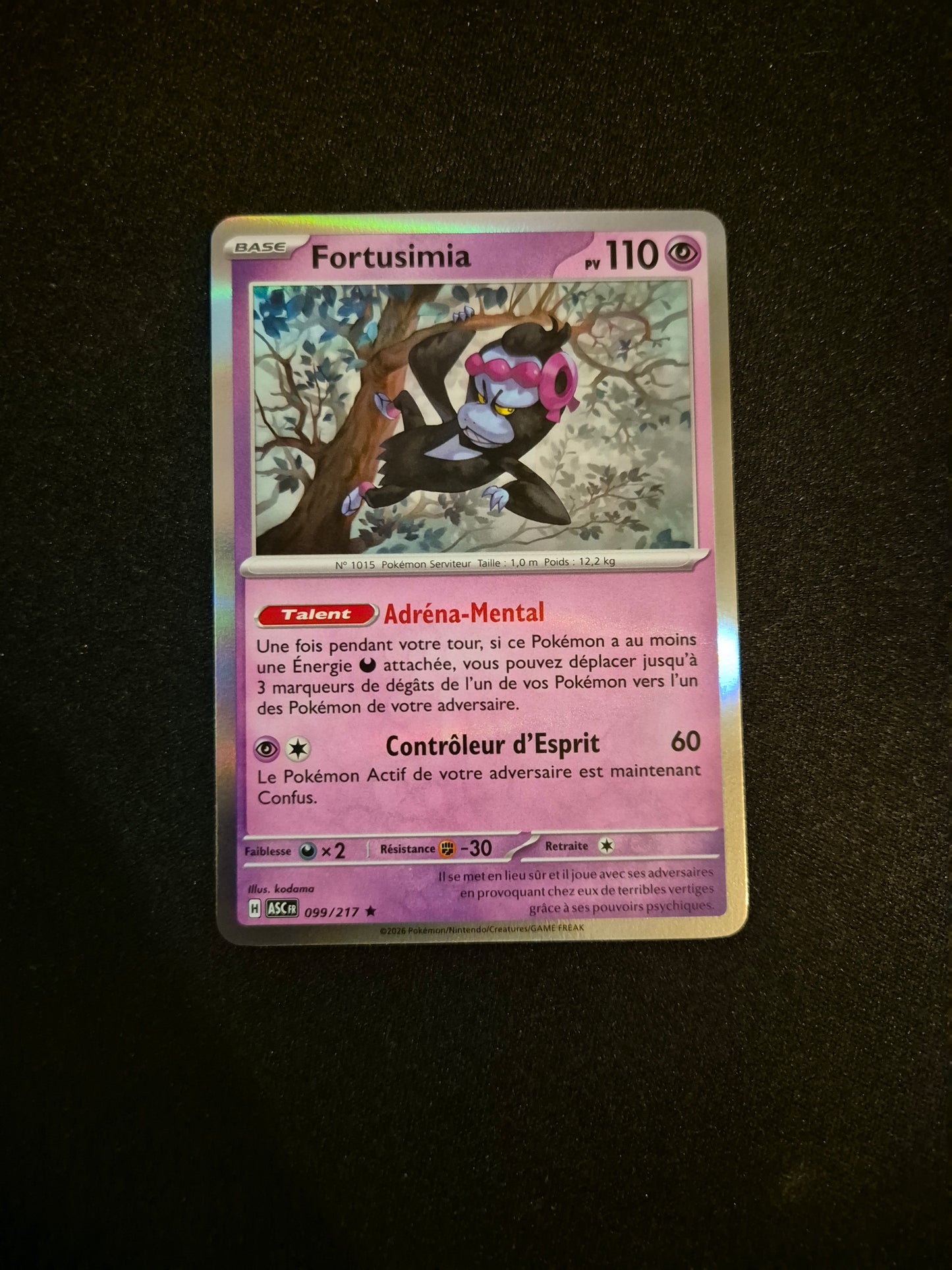 Carte Pokémon Fortusimia Holo 099/217 ME2.5 Héros Transcendants