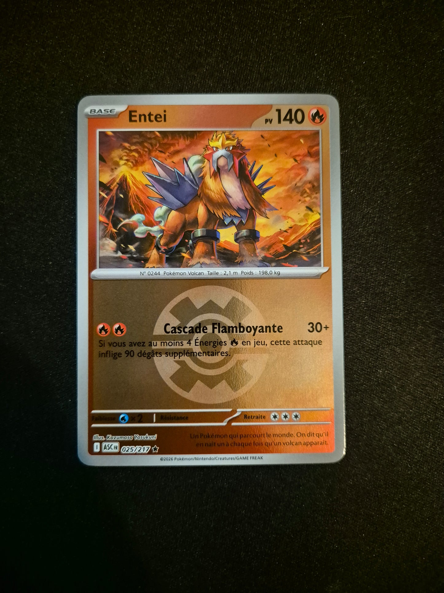 Carte Pokémon Entei Reverse Pokéball 025/217 ME2.5 Héros Transcendants
