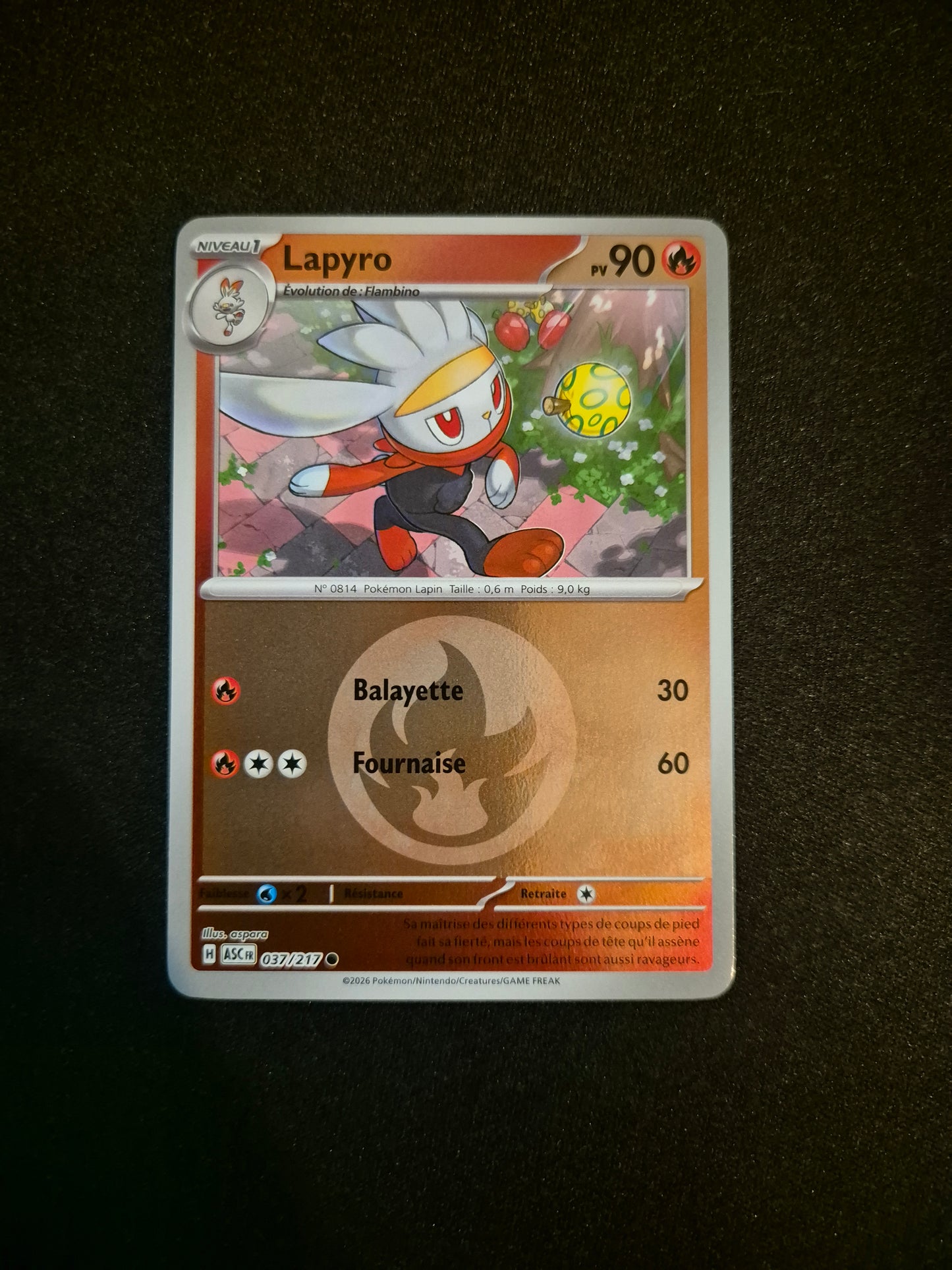 Carte Pokémon Lapyro Reverse Energie 037/217 ME2.5 Héros Transcendants
