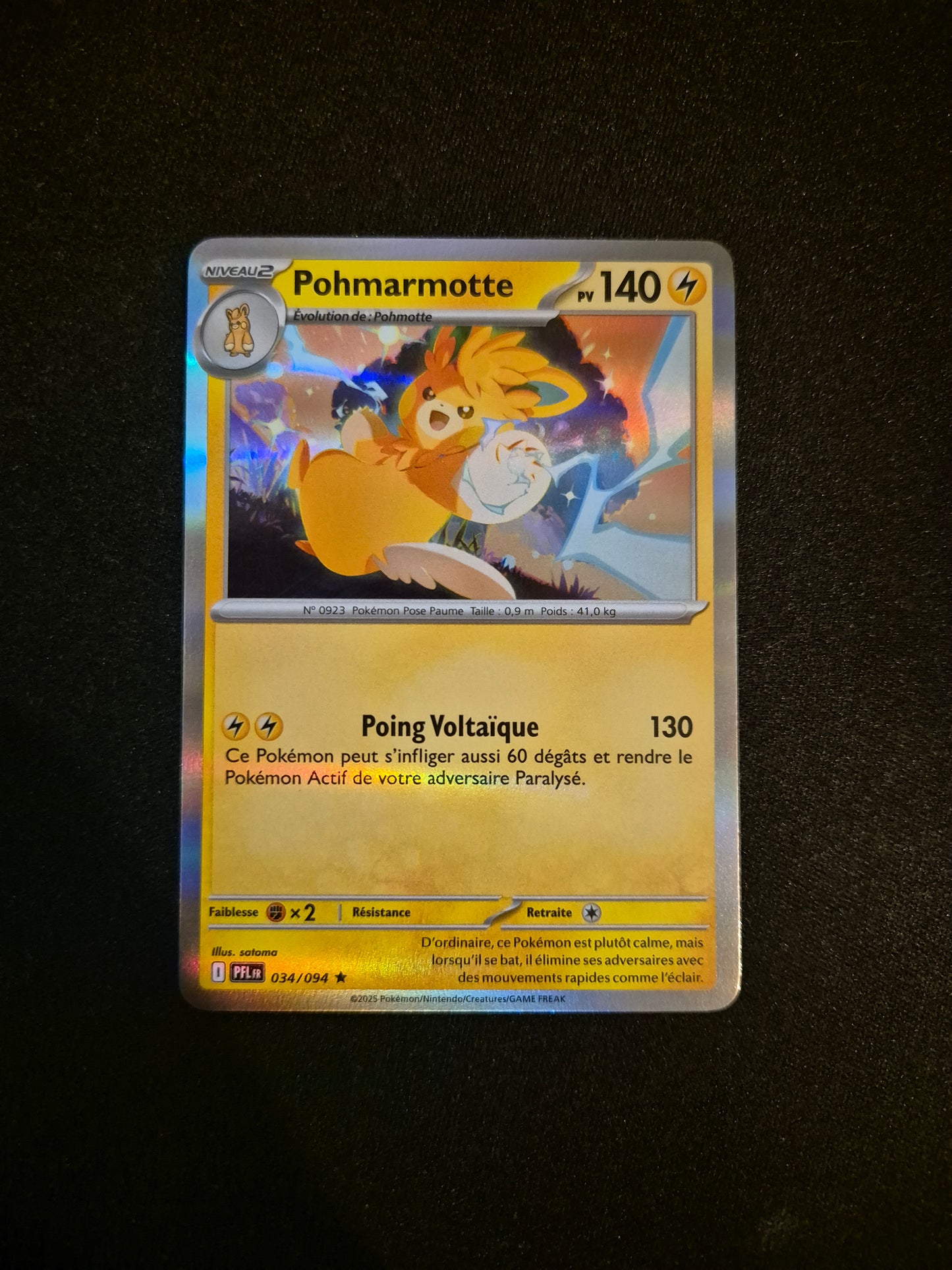 Carte Pokémon Pohmarmotte Holo 034/094 ME02 Flammes Fantasmagoriques
