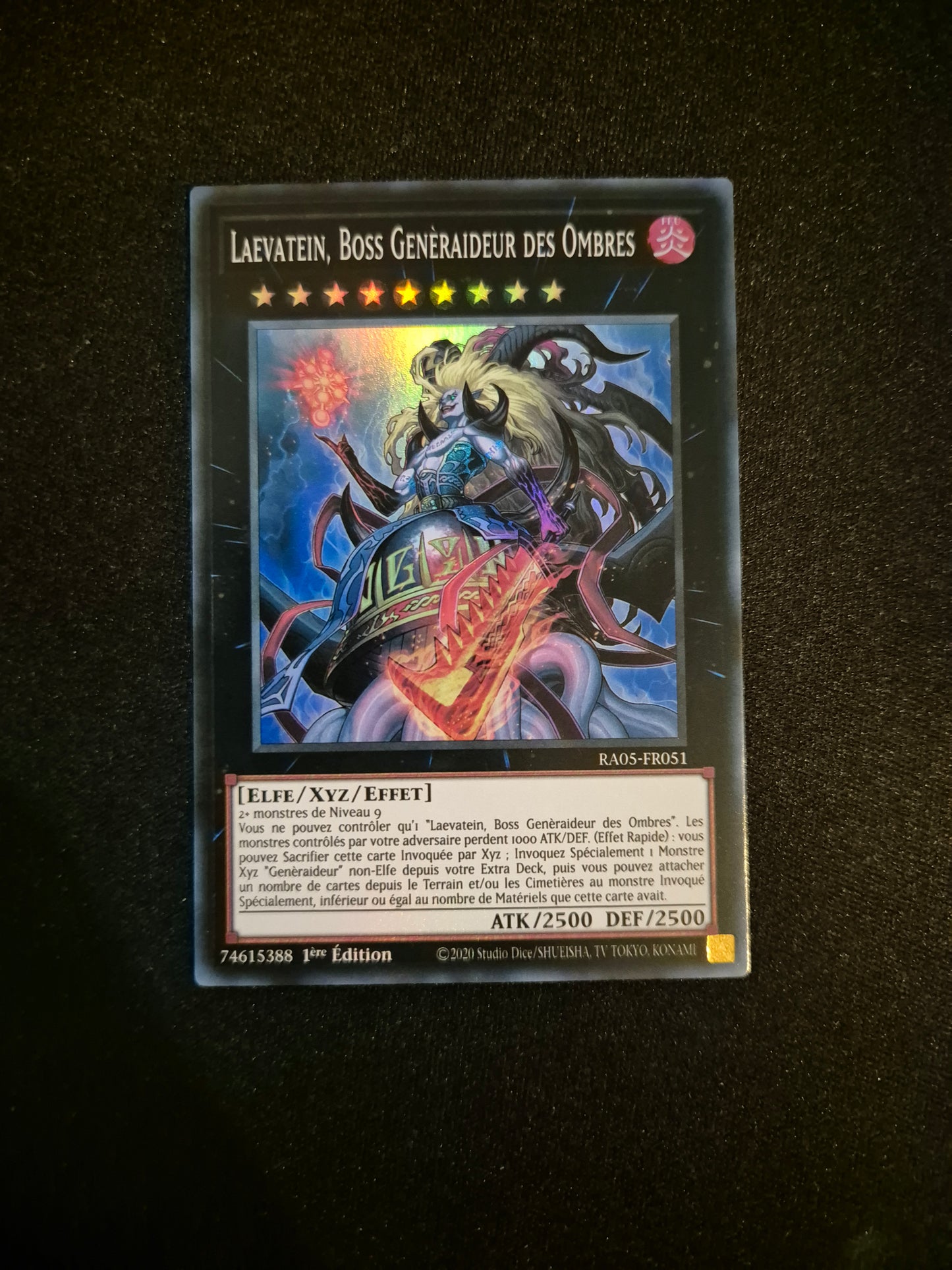 Carte Yu-Gi-Oh! Laevatein Boss Generaideur des Ombres Super Rare RA05-FR051