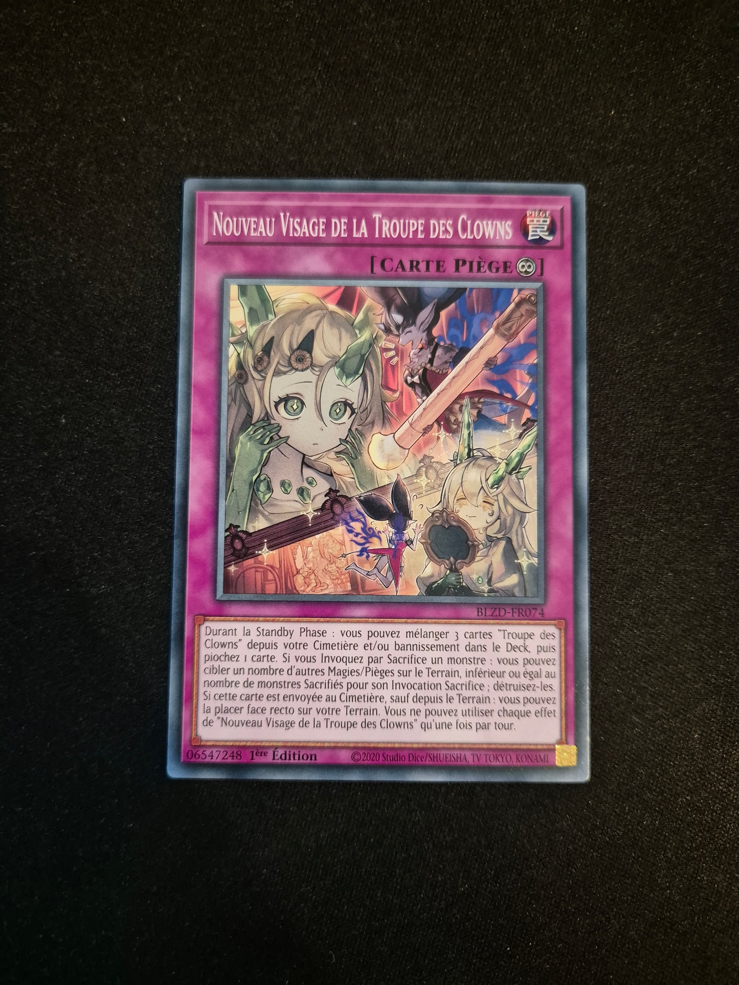 Carte Yu-Gi-Oh! Nouveau Visage de la Troupe des Clowns BLZD-FR074