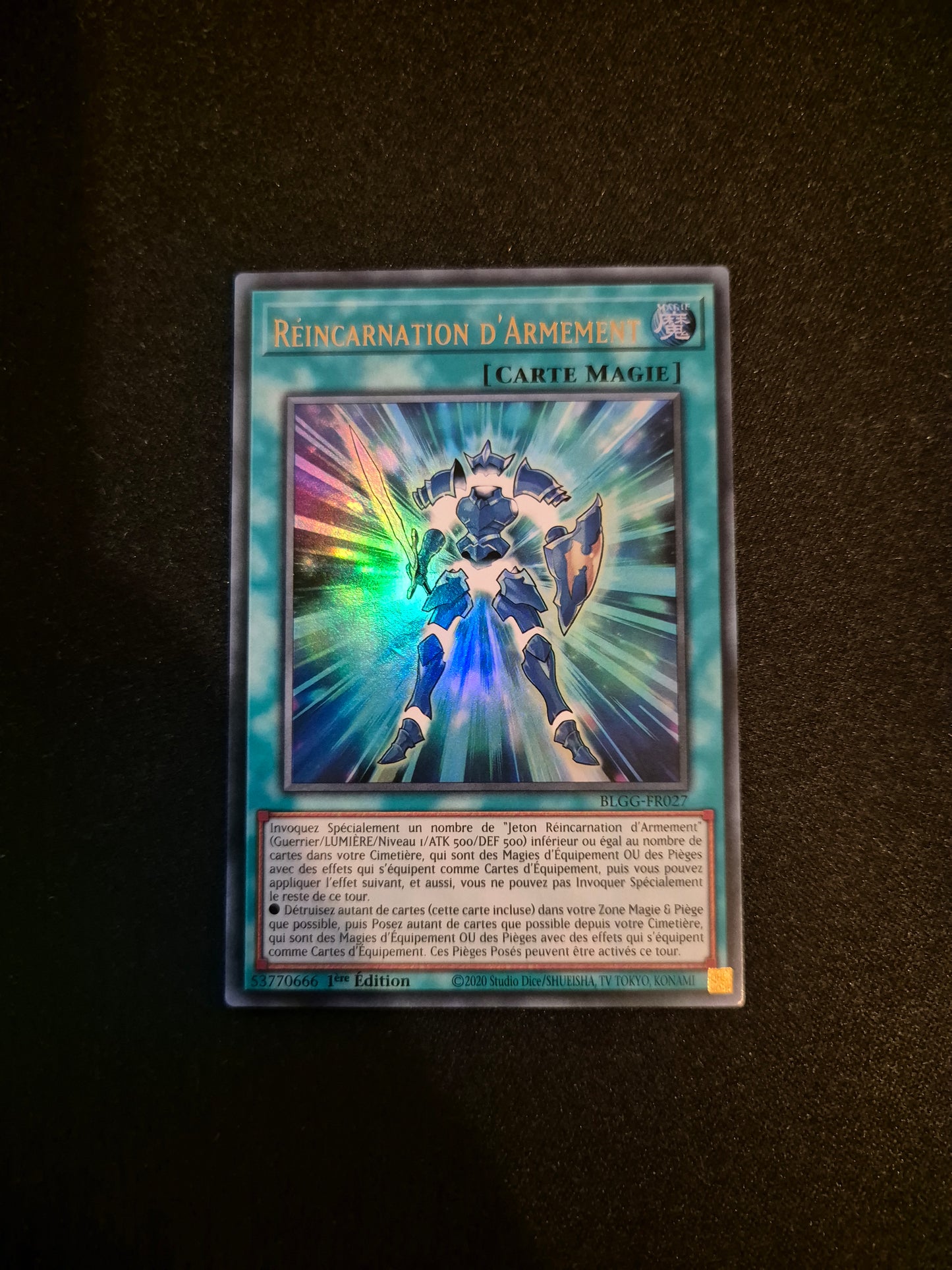 Carte Yu-Gi-Oh! Réincarnation d'Armement Ultra Rare BLGG-FR027