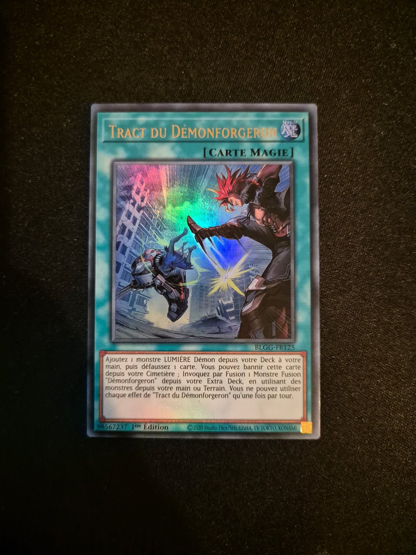 Carte Yu-Gi-Oh! Tract du Démonforgeron Ultra Rare BLGG-FR125