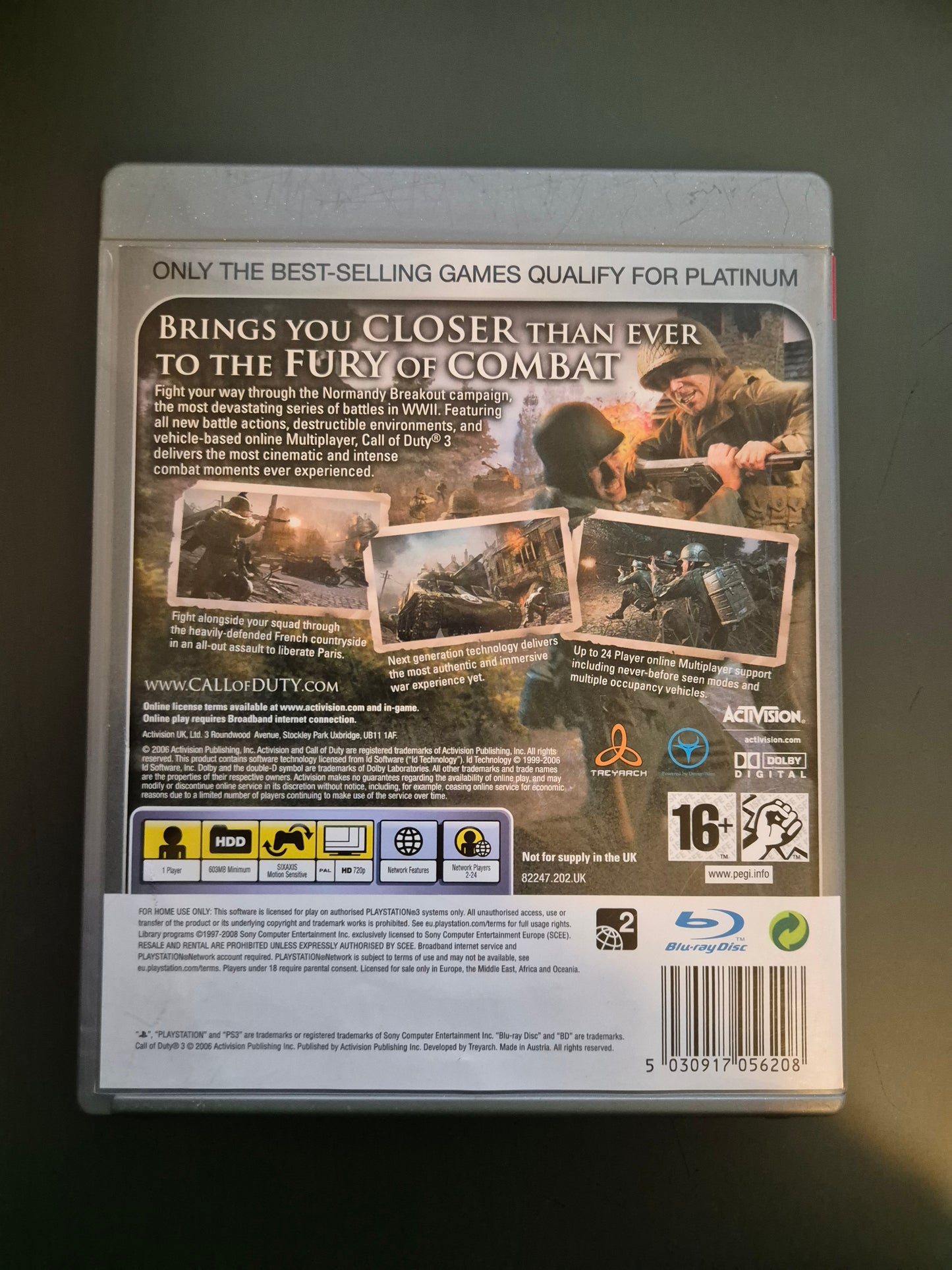 Call of Duty 3 Platinum Playstation 3 PS3 PAL ENG - Occasion