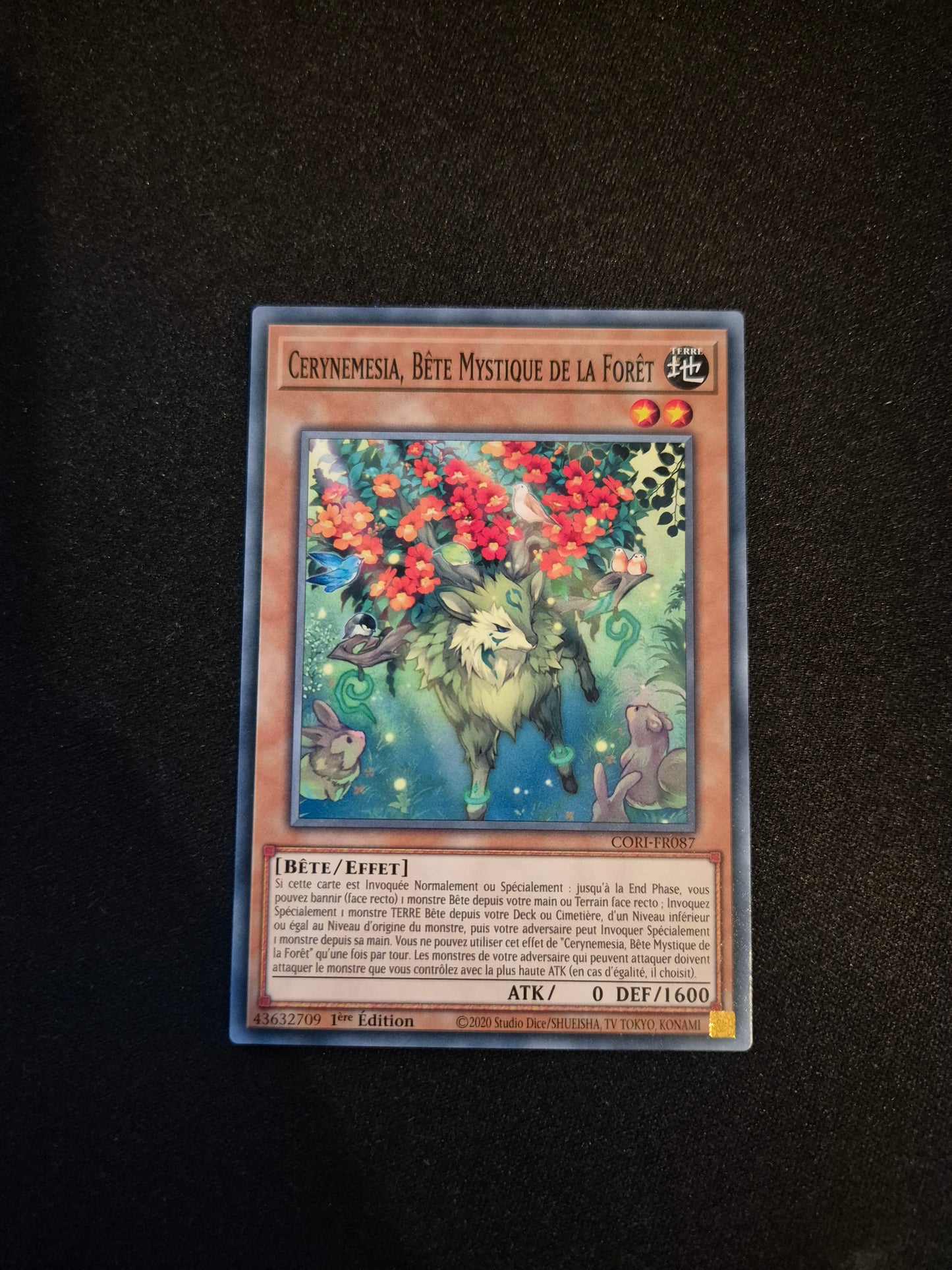 Carte Yu-Gi-Oh! Cerynemesia Bête Mystique de la Forêt CORI-FR087