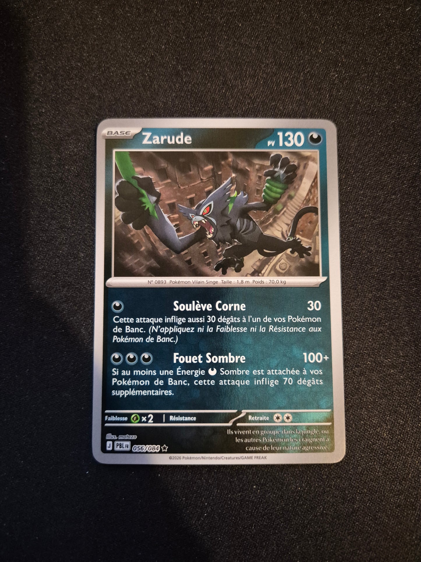 Carte Pokémon Zarude Reverse 056/084 ME05 Nuit Noire