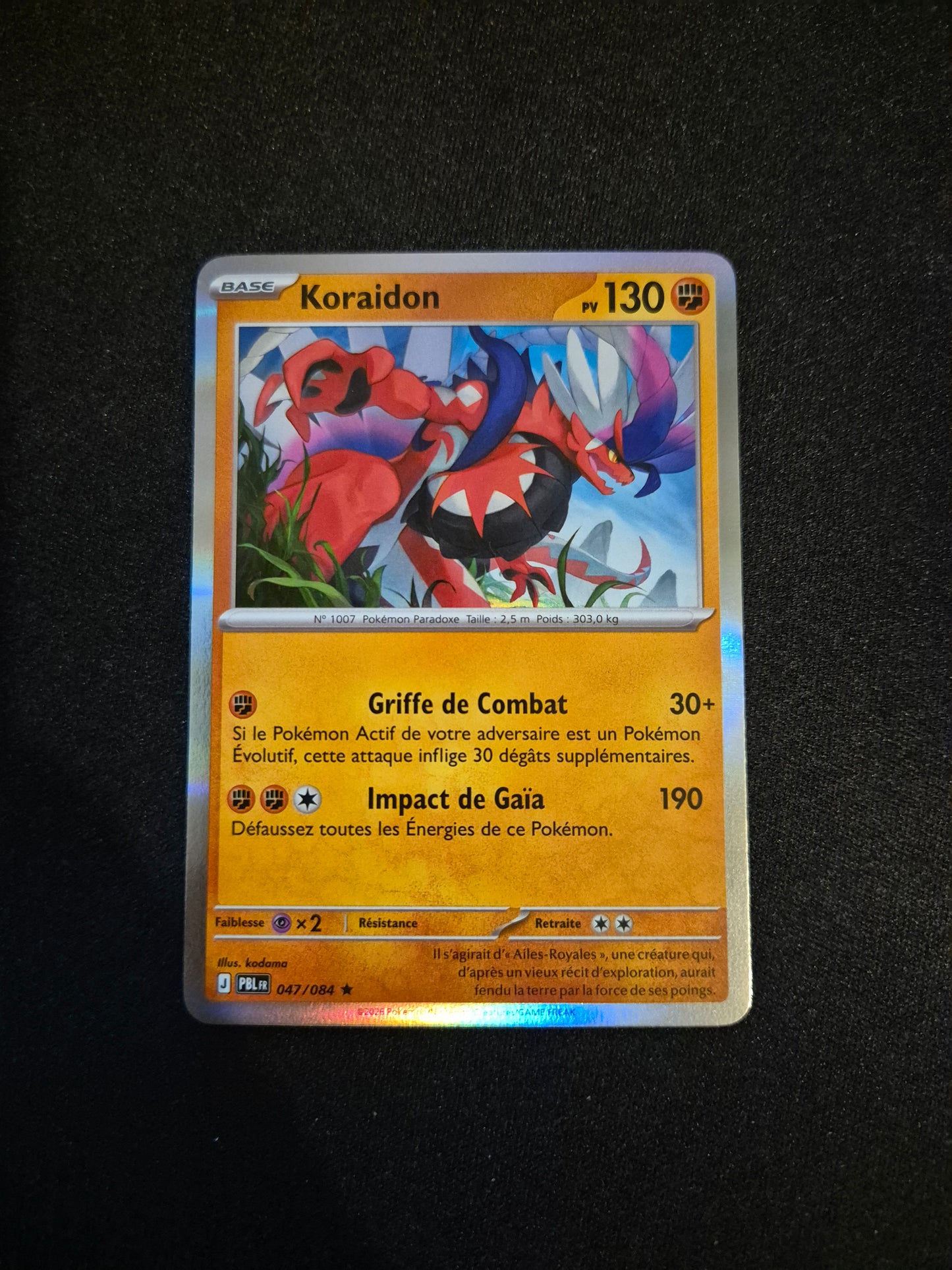 Carte Pokémon Koraidon Holo 047/084 ME05 Nuit Noire
