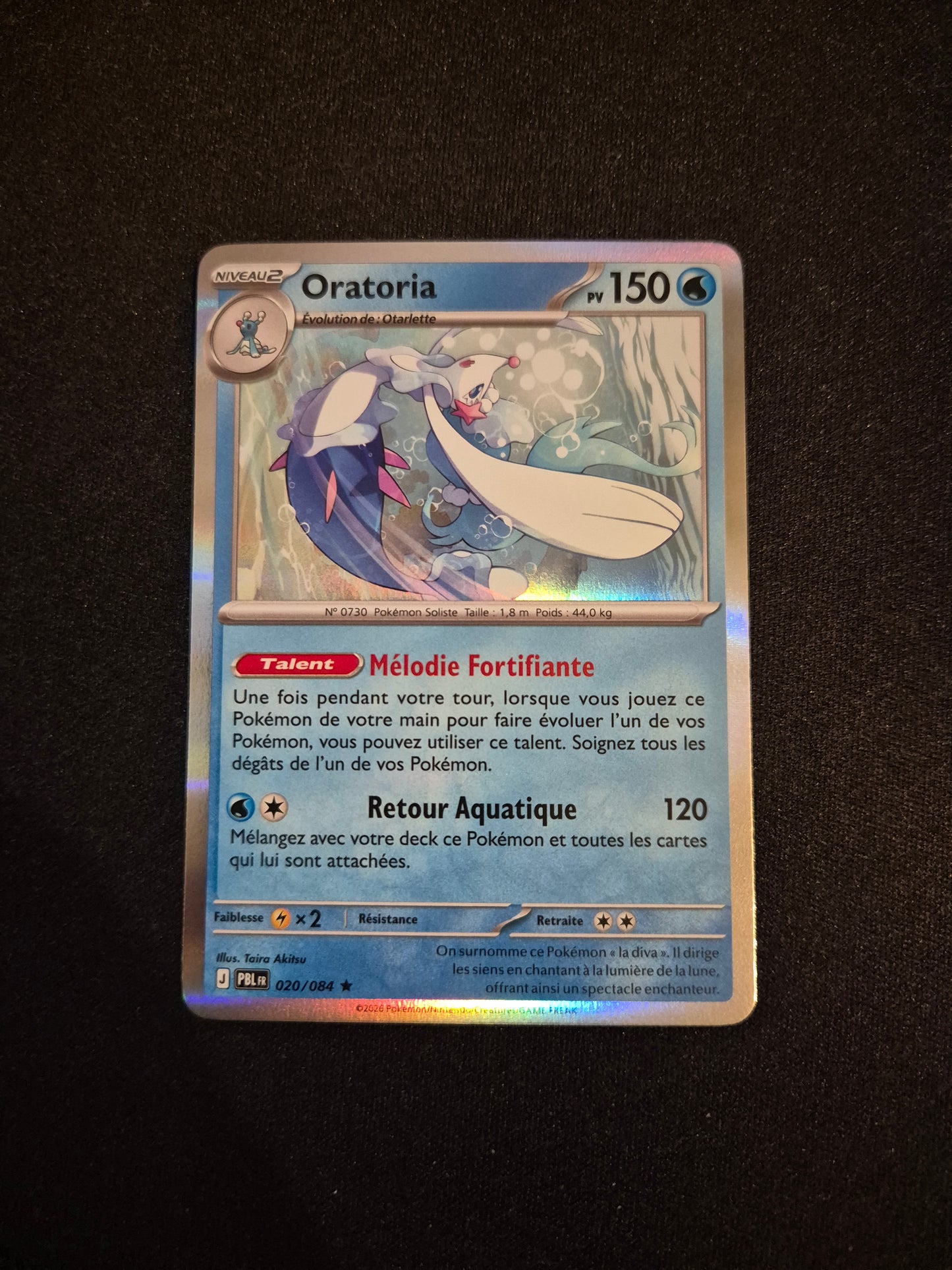 Carte Pokémon Oratoria Holo 020/084 ME05 Nuit Noire