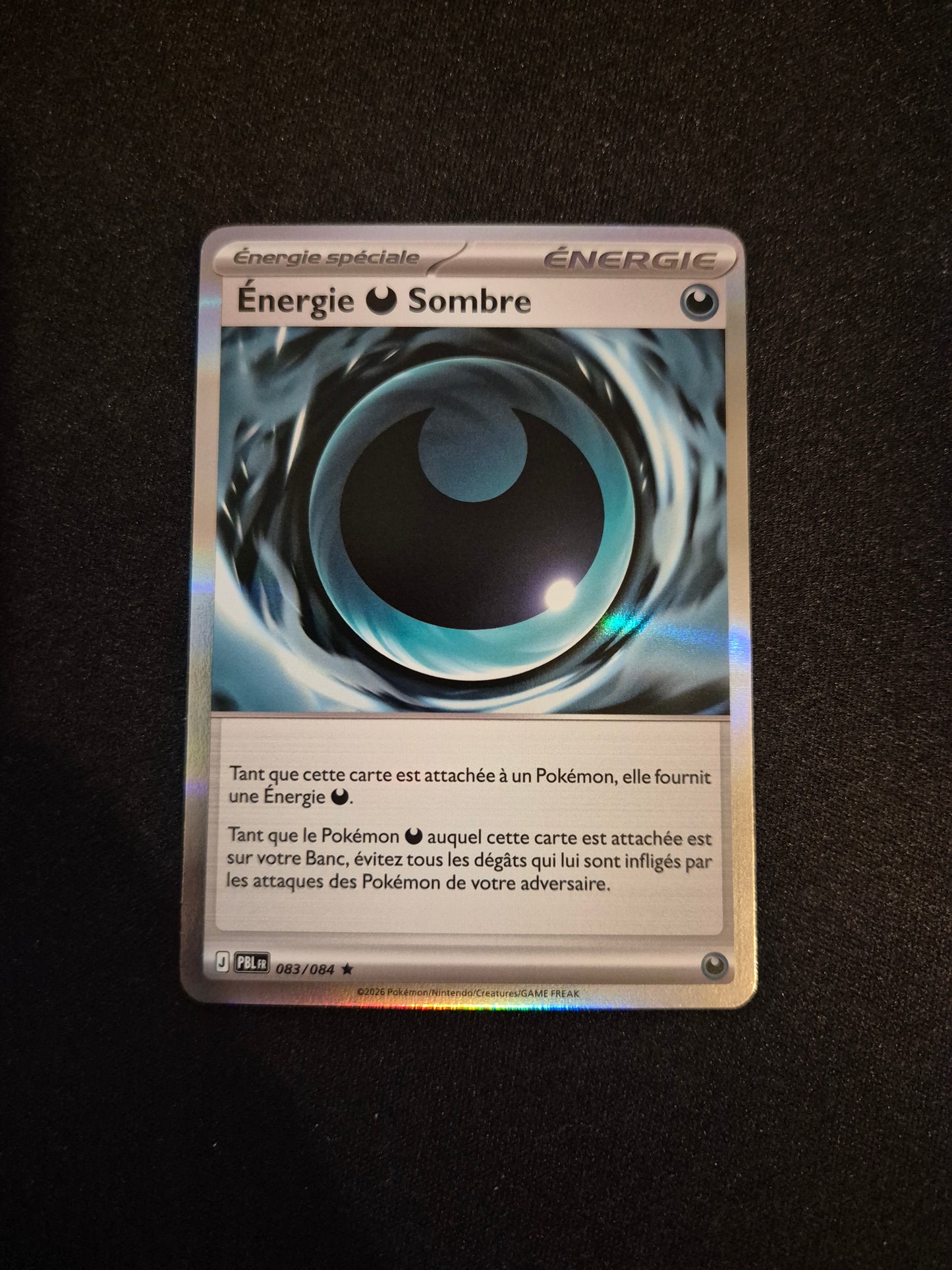 Carte Pokémon Energie Sombre Holo 083/084 ME05 Nuit Noire