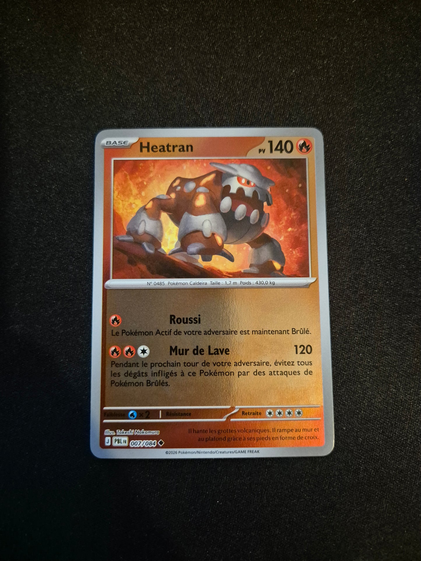 Carte Pokémon Heatran Reverse 007/084 ME05 Nuit Noire