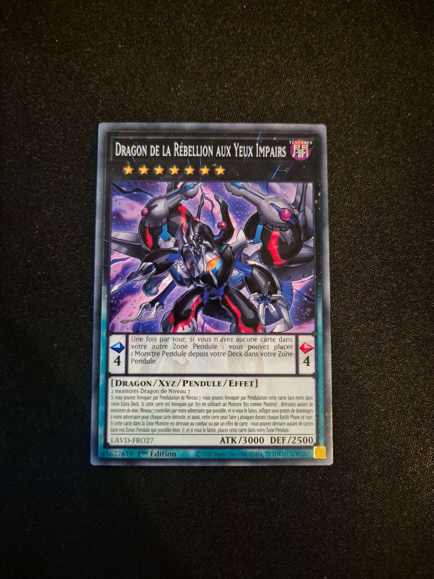 Carte Yu-Gi-Oh! Dragon de la Rébellion aux Yeux Impairs LAVD-FRO27
