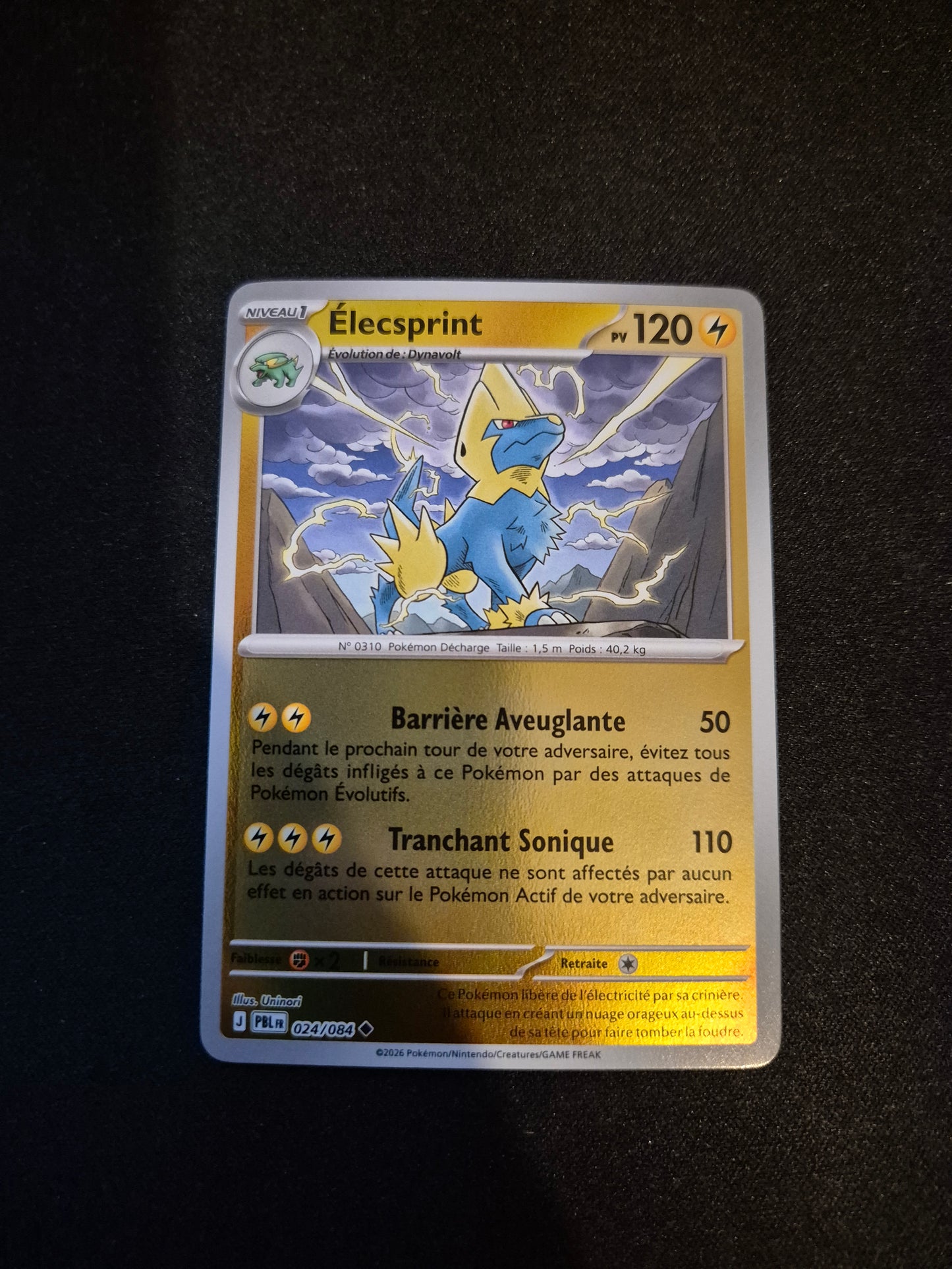 Carte Pokémon Elecsprint Reverse 024/084 ME05 Nuit Noire