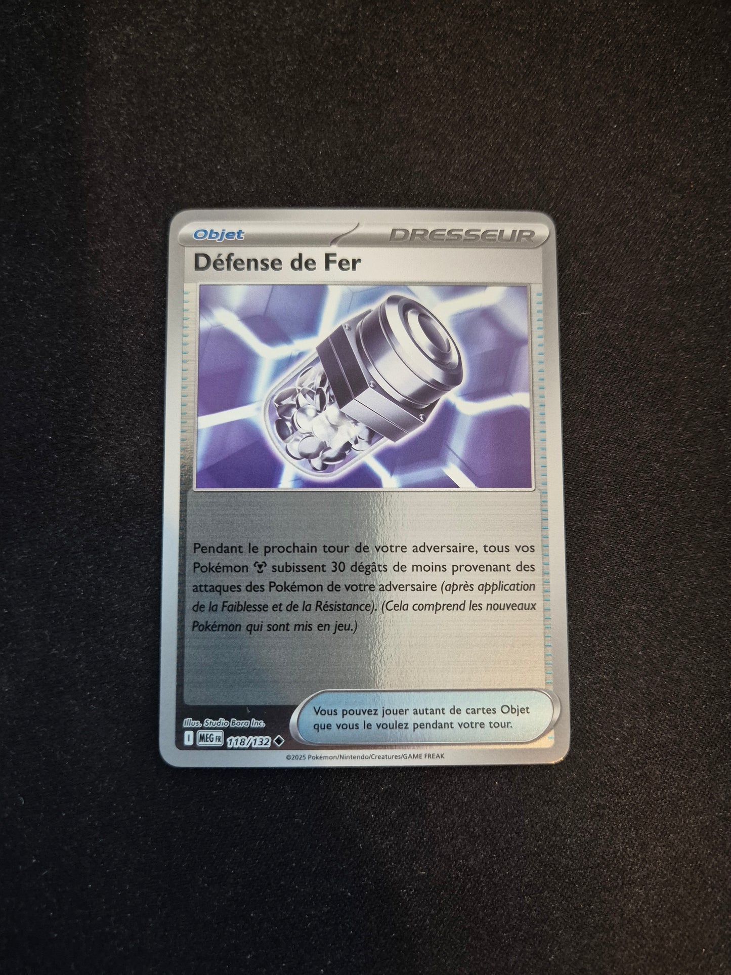 Carte Pokémon Défense de Fer Reverse 118/132 ME01 Méga-Évolution