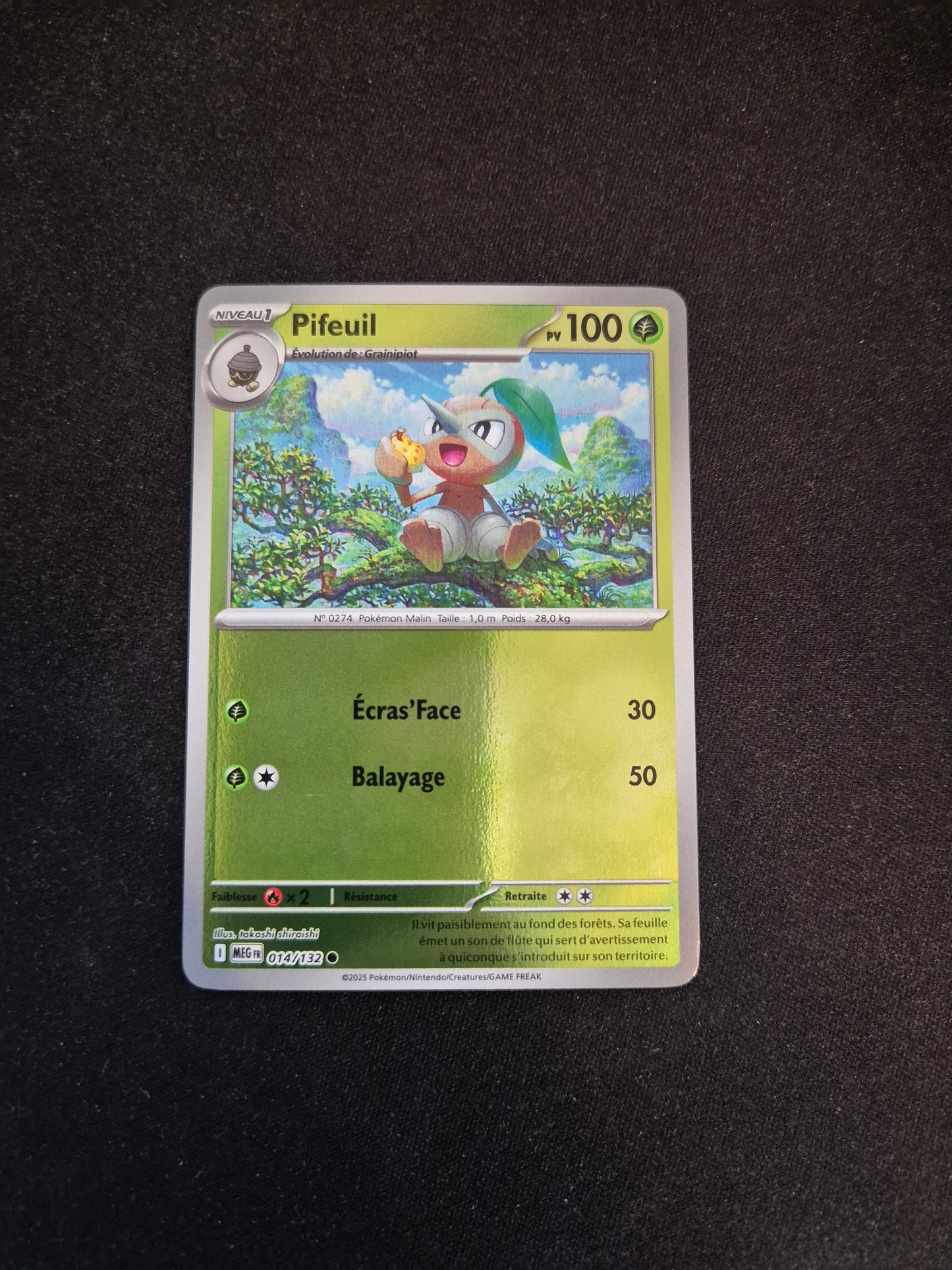 Carte Pokémon Pifeuil Reverse 014/132 ME01 Méga-Évolution