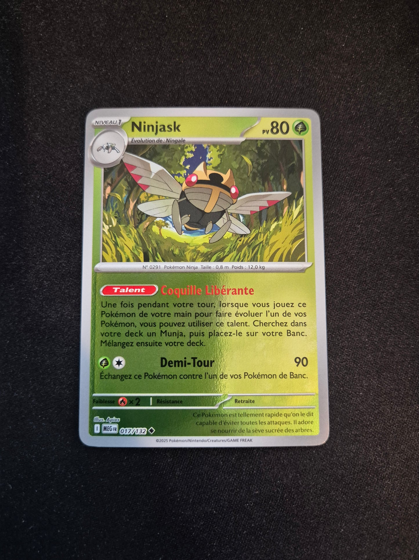 Carte Pokémon Ninjask Reverse 017/132 ME01 Méga-Évolution