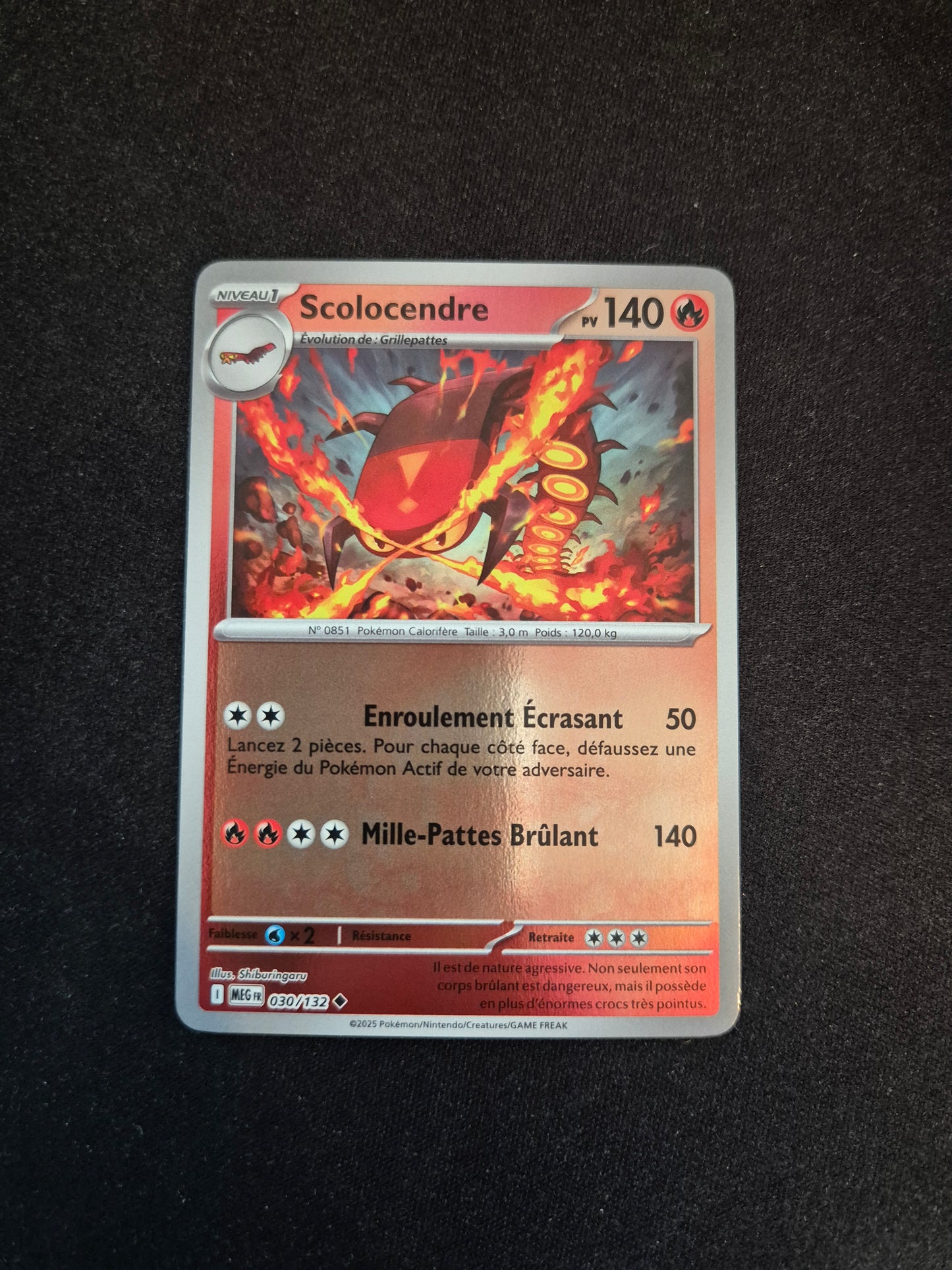Carte Pokémon Scolocendre Reverse 030/132 ME01 Méga-Évolution