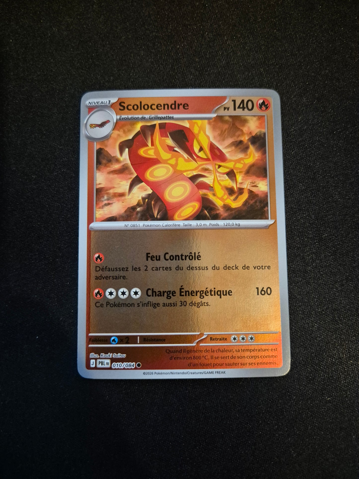 Carte Pokémon Scolocendre Reverse 010/084 ME05 Nuit Noire