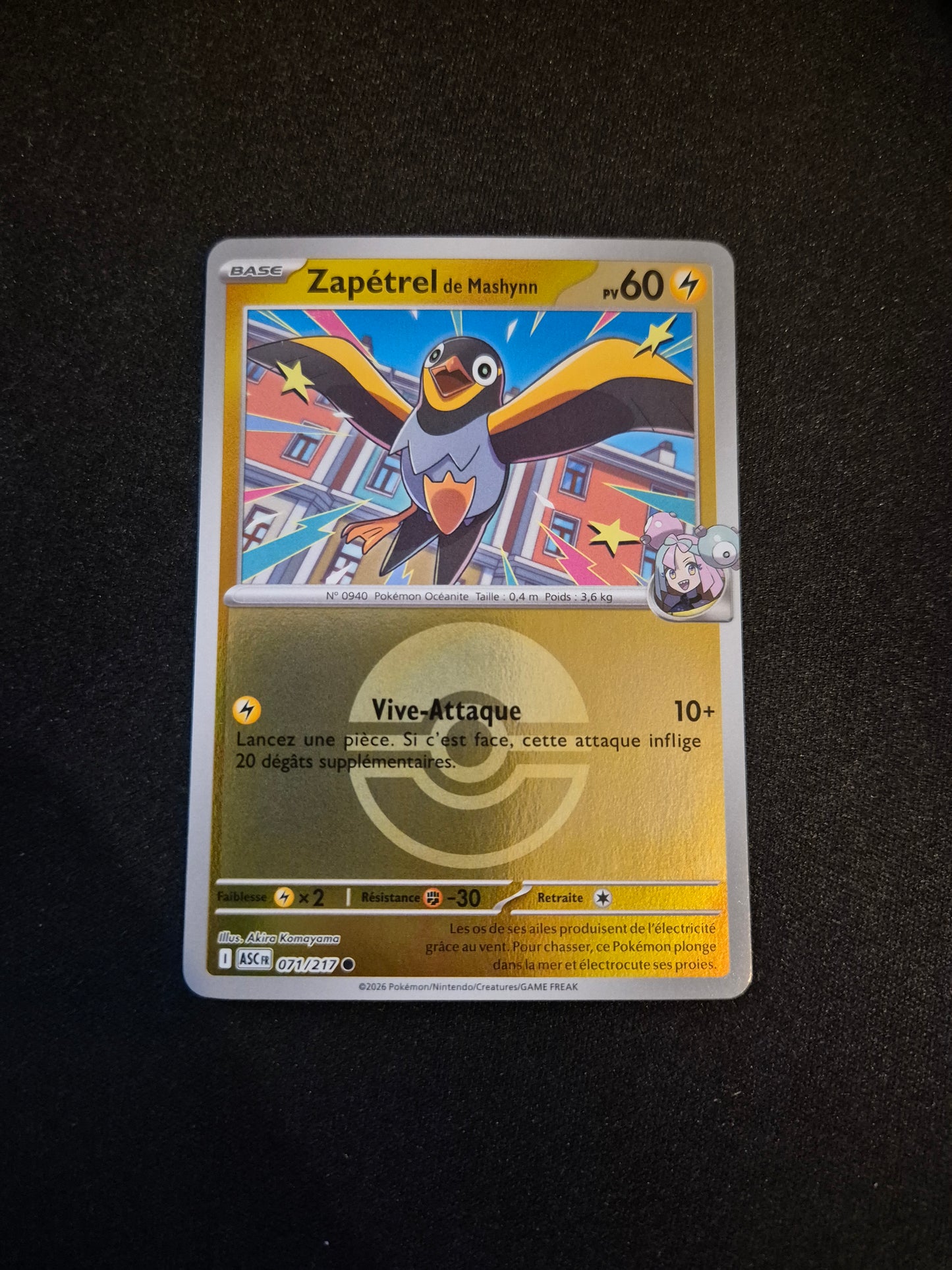 Carte Pokémon Zapétrel Reverse Pokéball 071/217 ME2.5 Héros Transcendants